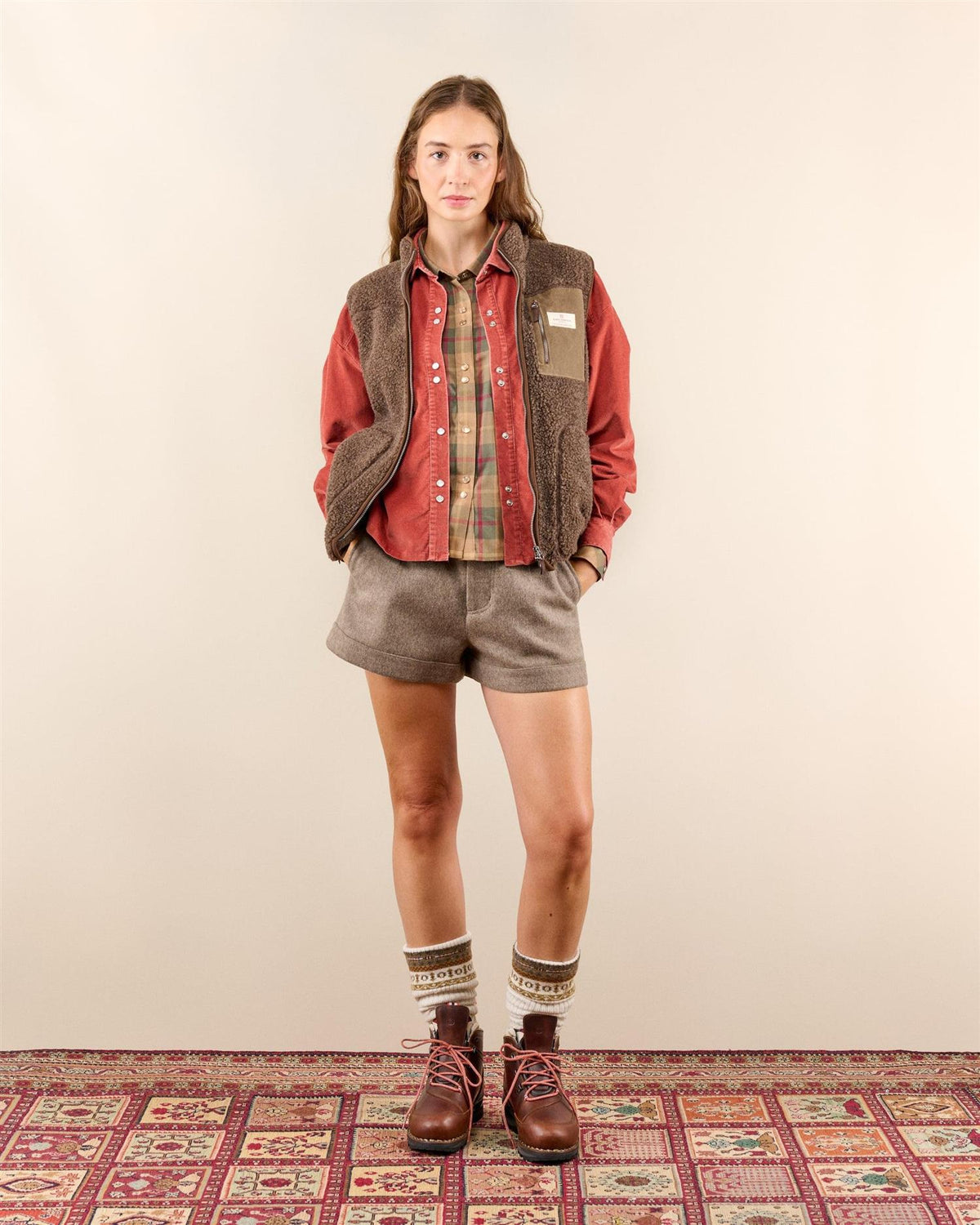 Amundsen Heroes Wool Fleece Vest Womens Vest Mørkebrun
