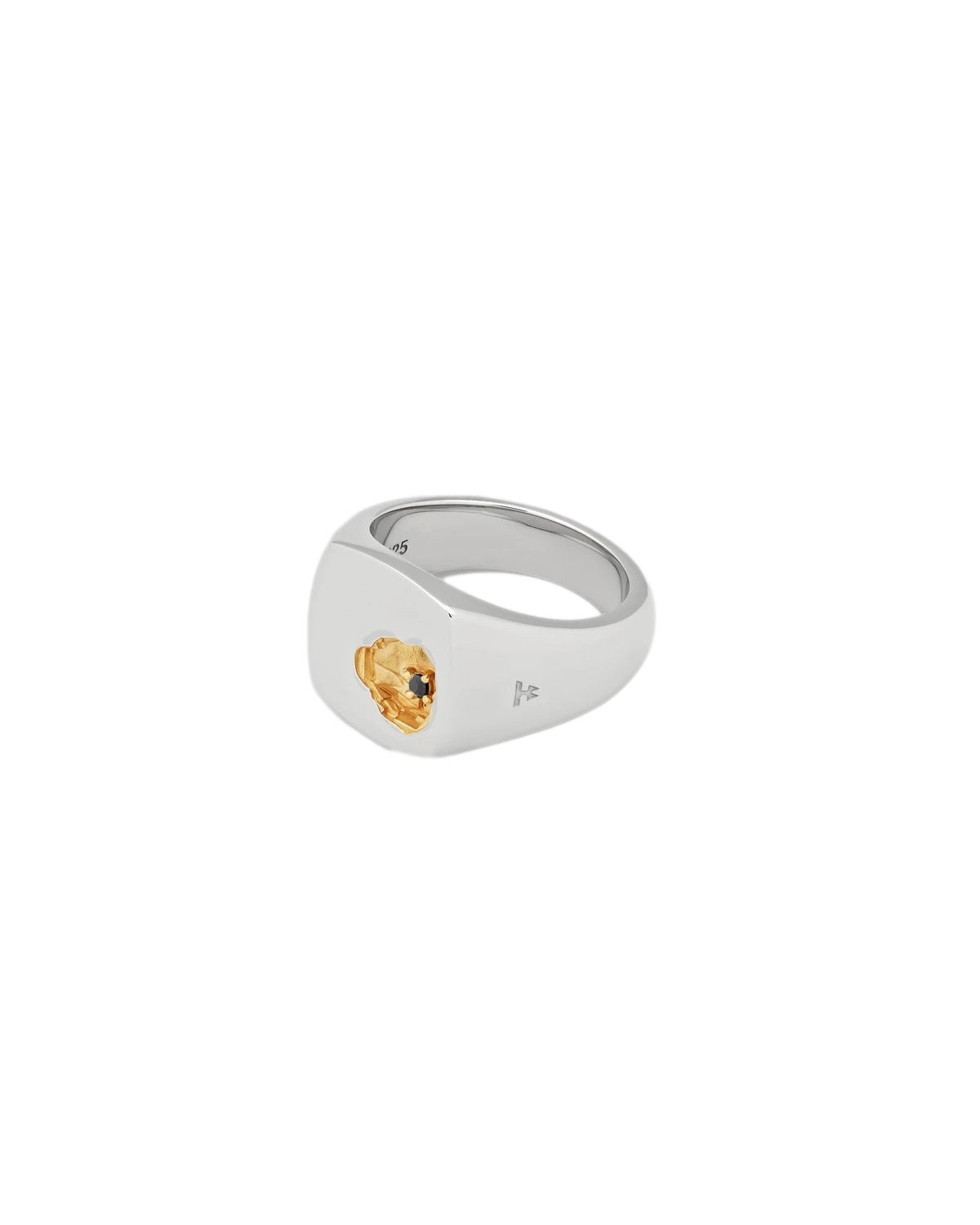 Tom Wood Mined Ring Small Black Diamond Ring Sølv - modostore.no