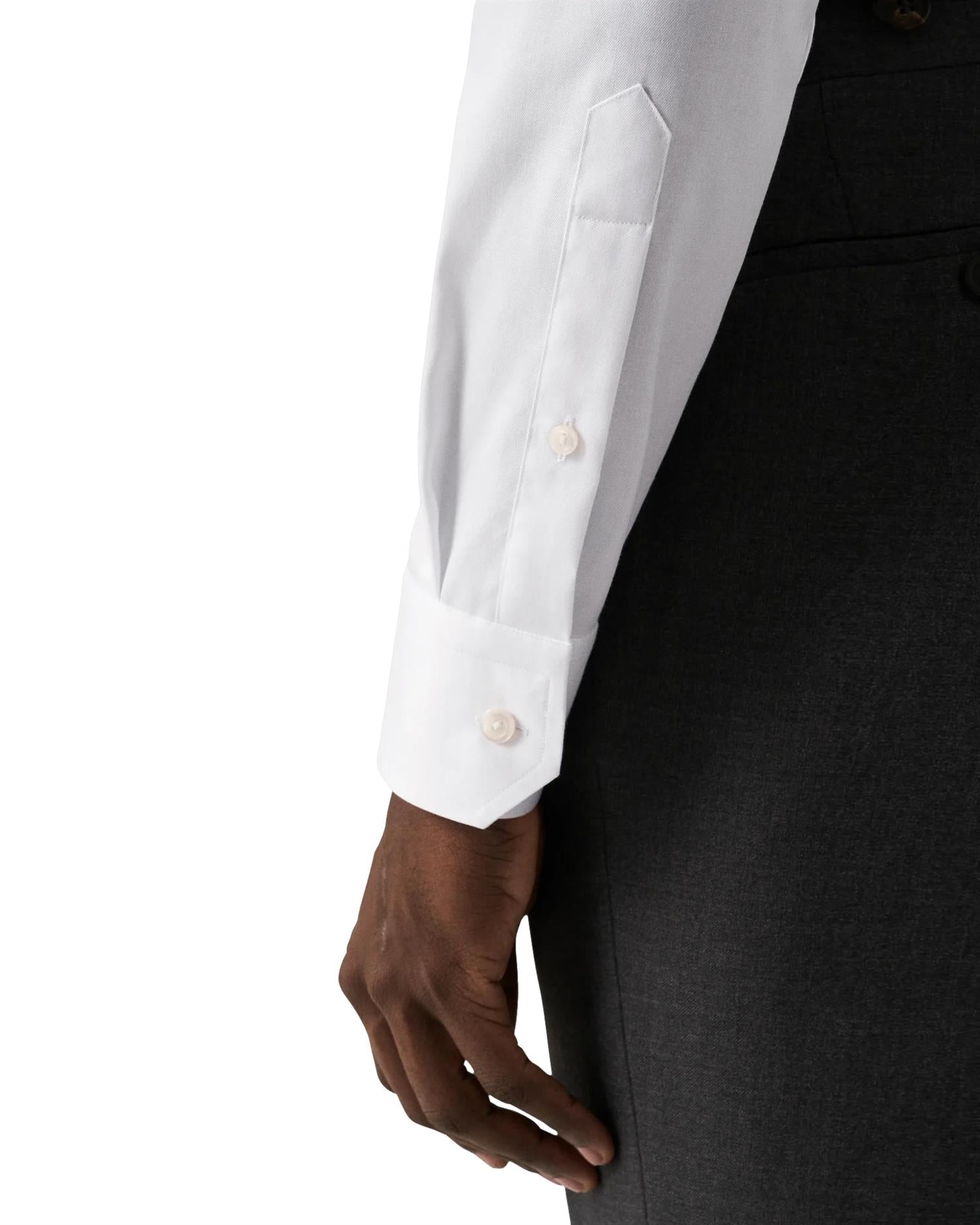 Eton 3000 Slim White Signature Twill Shirt Skjorte Hvit - modostore.no