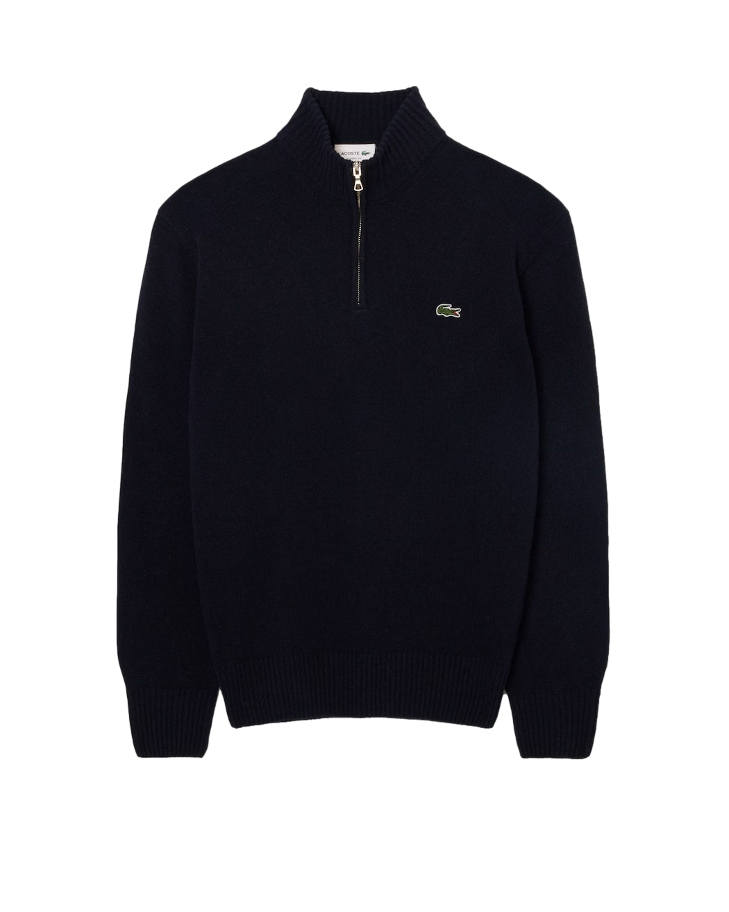 Lacoste Zipper High Neck Wool Sweater Genser Navy