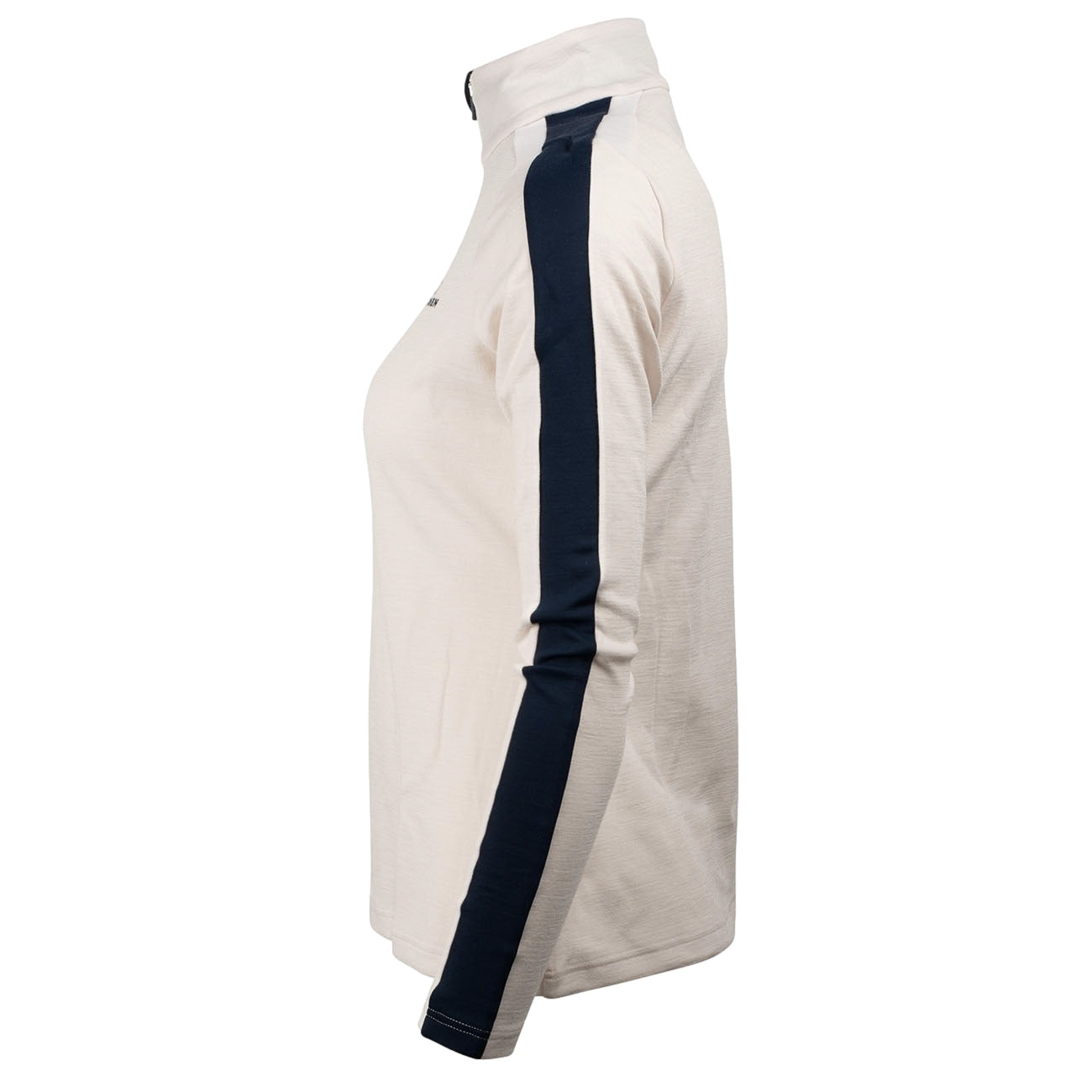 Amundsen 5Mila Half Zip Womens Stripe Genser Hvit Og Mørkeblå