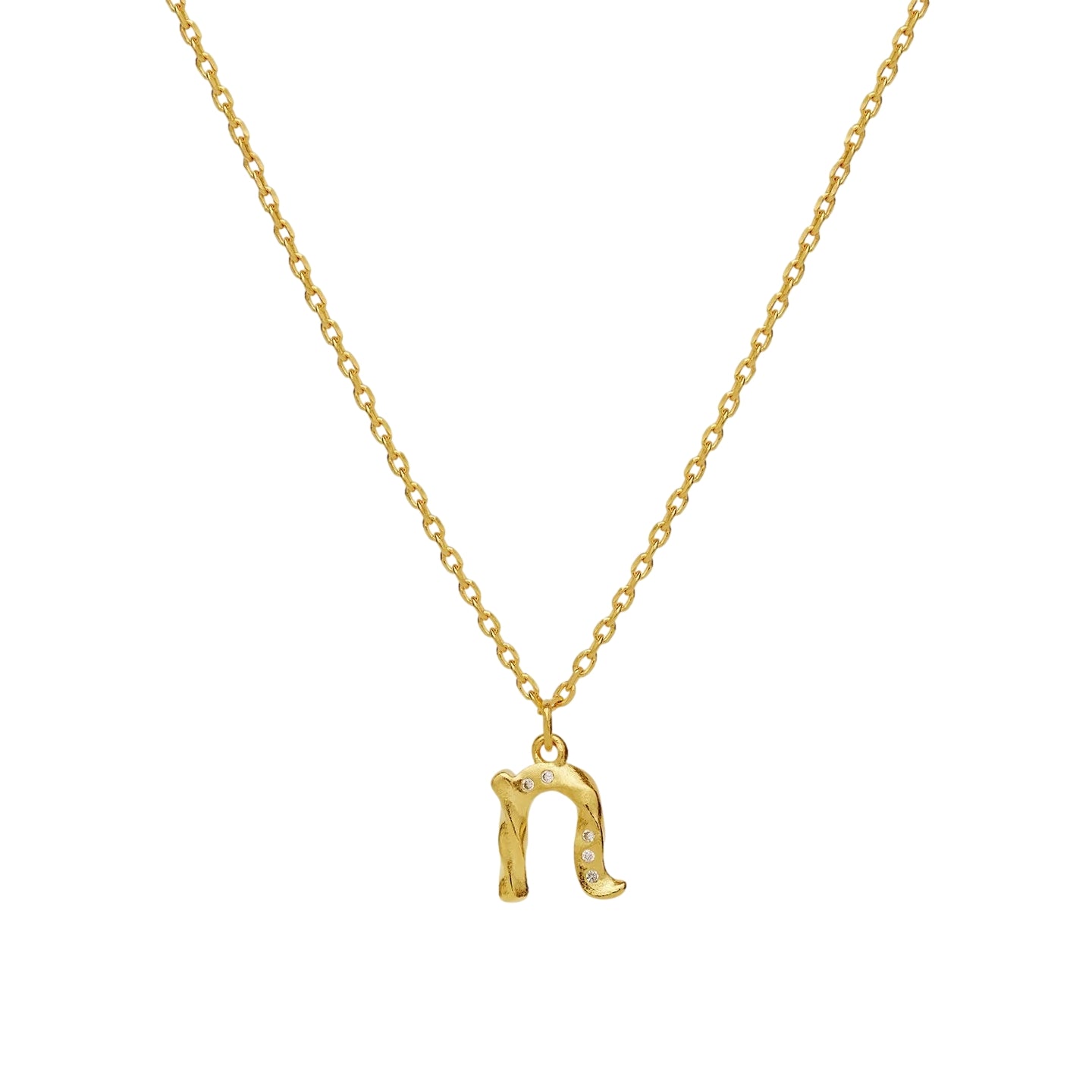 Maanesten N Alphabet Smykke Gull - modostore.no