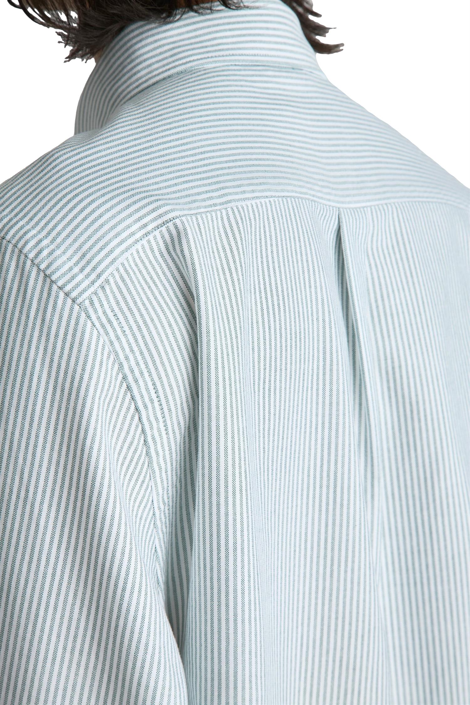 Livid Initial Green Candystripe Skjorte Hvit Og Grønn - modostore.no