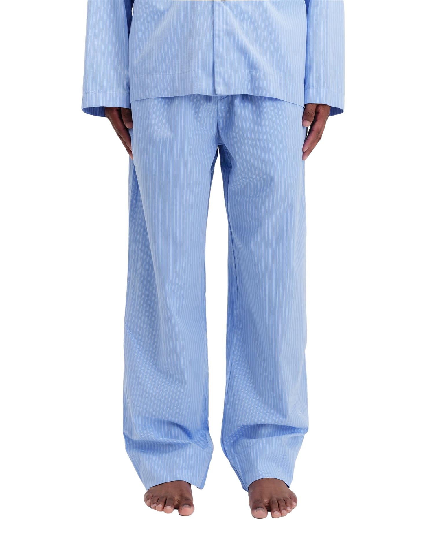 Tekla Poplin Pyjamas Pants Pin Stripes Undertøy Blå