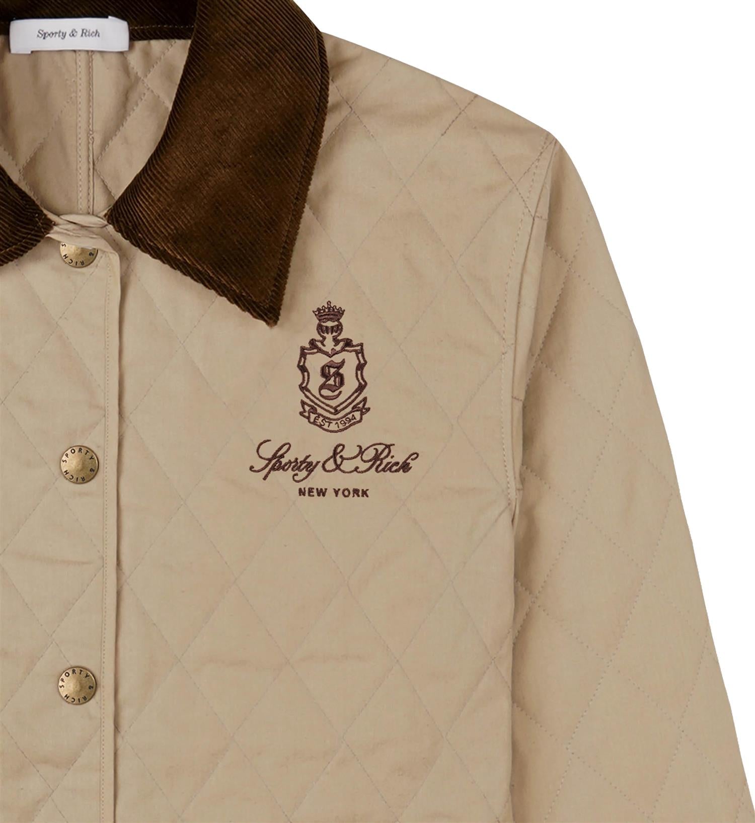 Sporty & Rich Vendome Quilted jacket Jakke Beige - modostore.no