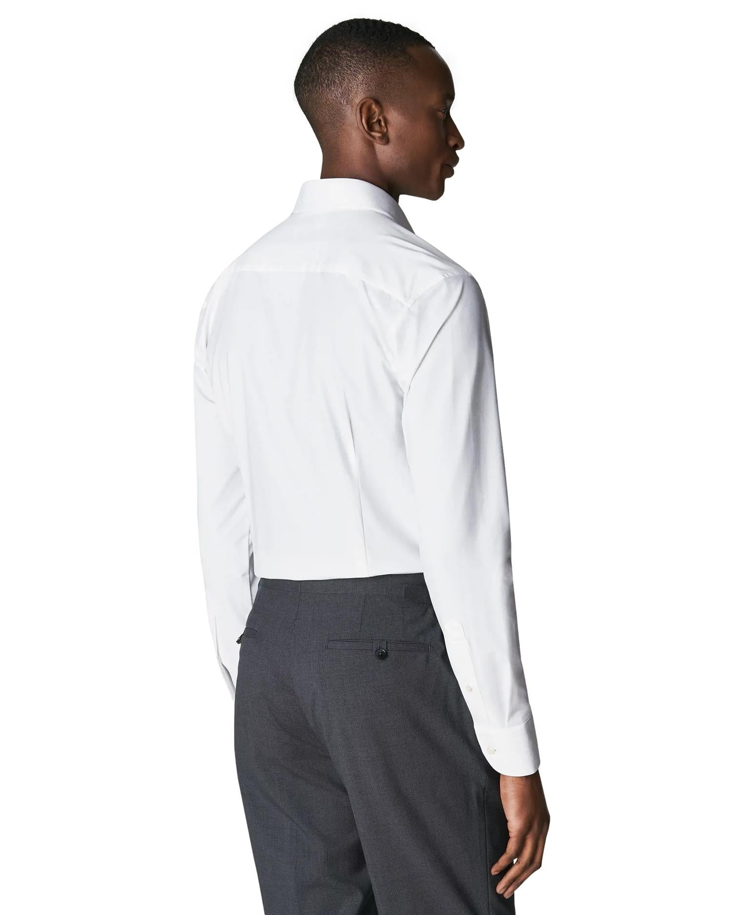 Eton White Four-Way Stretch Shirt Skjorte Hvit - modostore.no