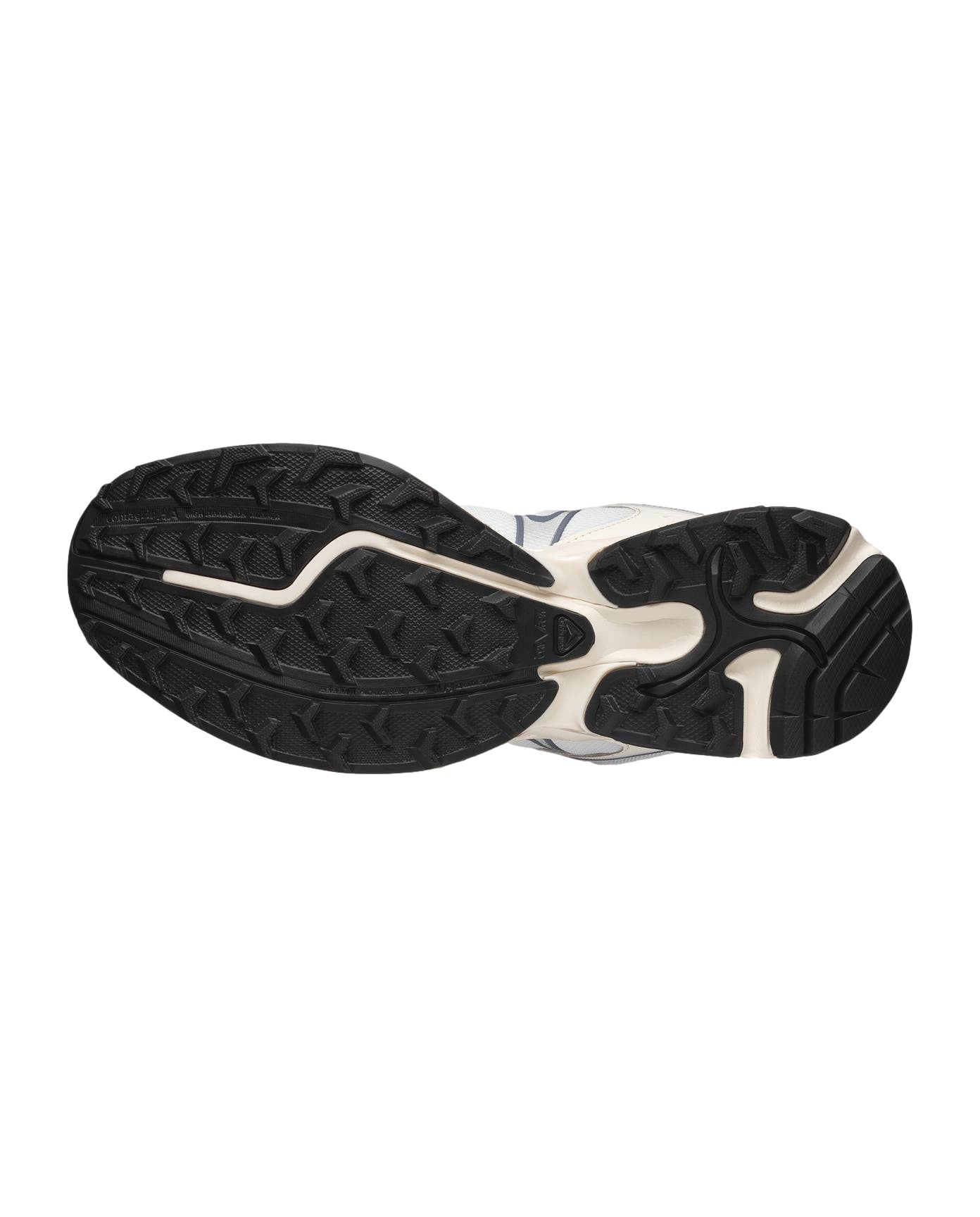 Salomon XT- Whisper treningssko i hvit, blå og grå med vaniljeaktige detaljer, designet for aktivitet og komfort.
