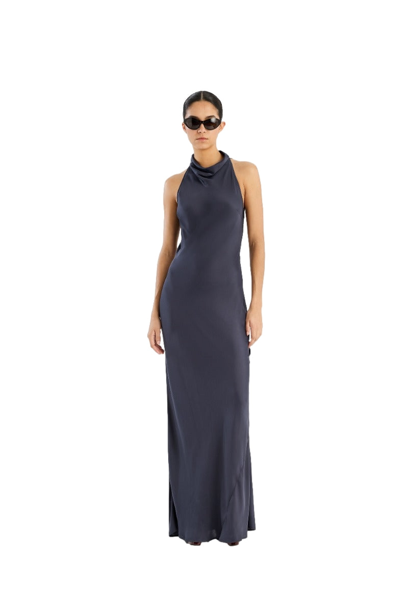 ROTATE Lace Maxi Dress Kjole Gråblå