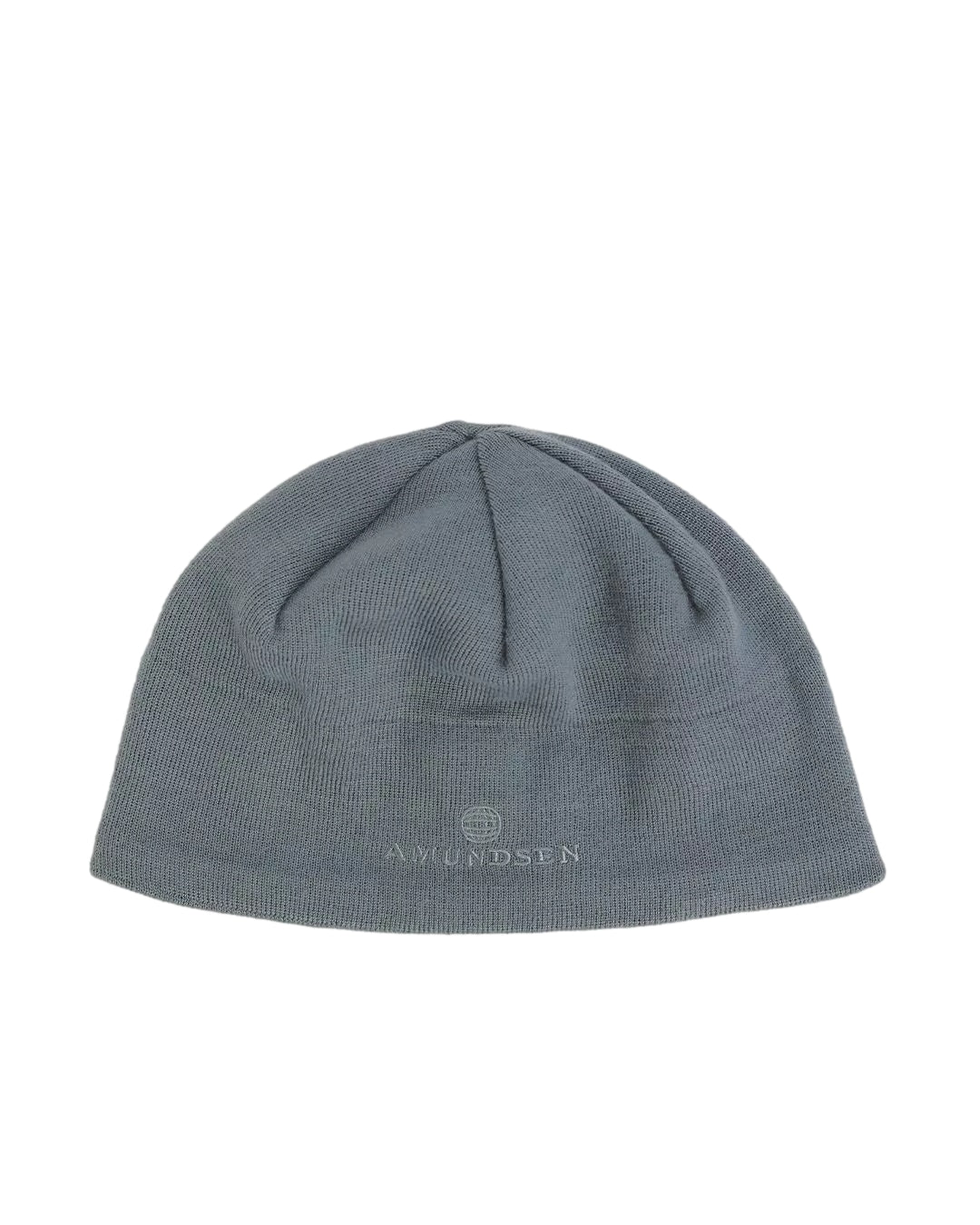 Amundsen gråblå lue, varm og myk beanie av ull, perfekt for vinterbruk, vist på bildet.