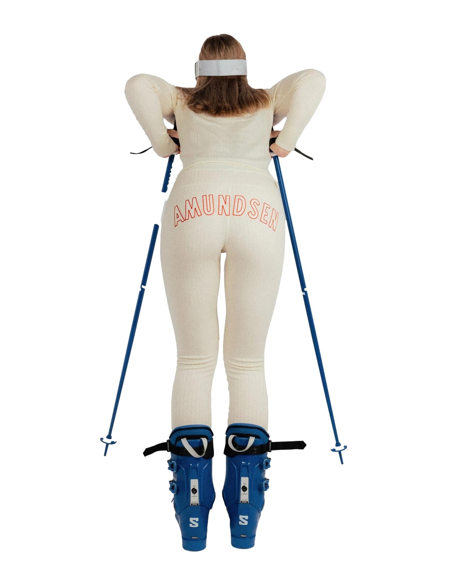 Amundsen Hero's Hide Long Janes Womens Ullundertøy Off-White - modostore.no