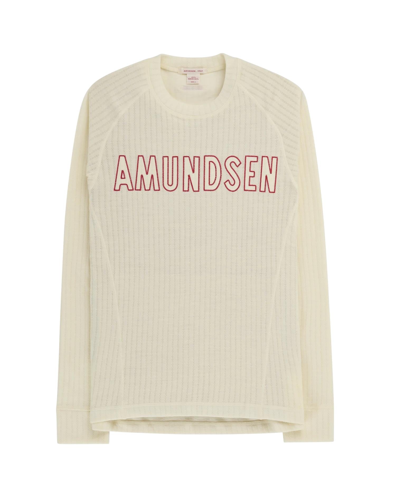 Amundsen Hero's Hide Crew Neck Mens Ullundertøy Off-White