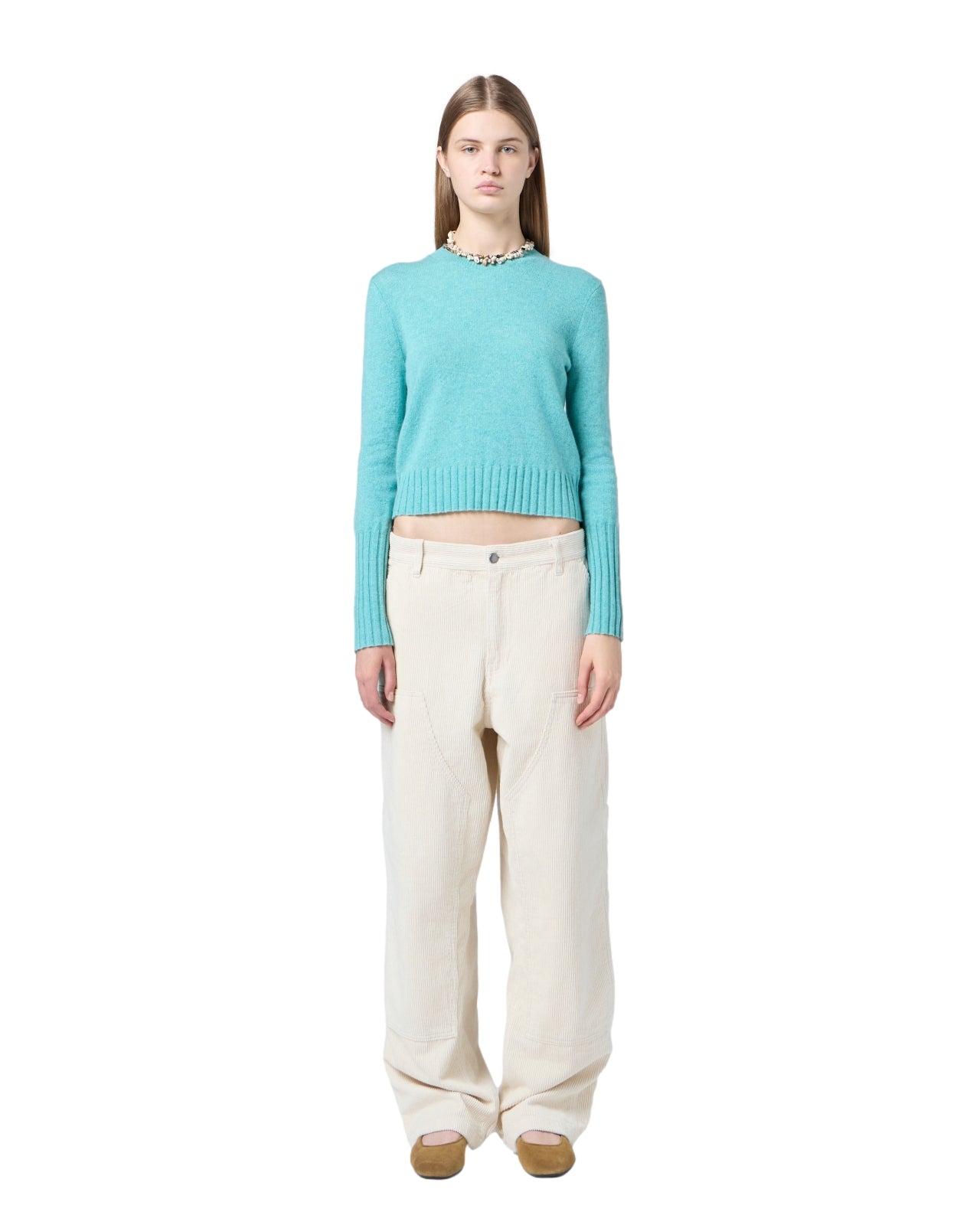 Guest In Residence Shrunken Crew Genser Turkis - modostore.no