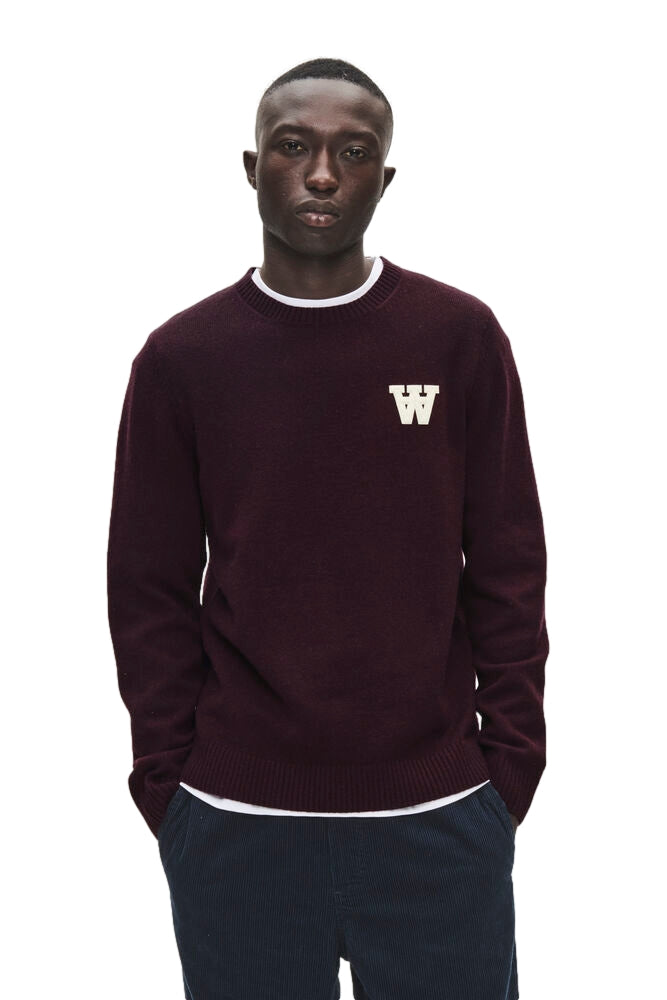 Wood Wood WW Tay Logo Genser Burgunder