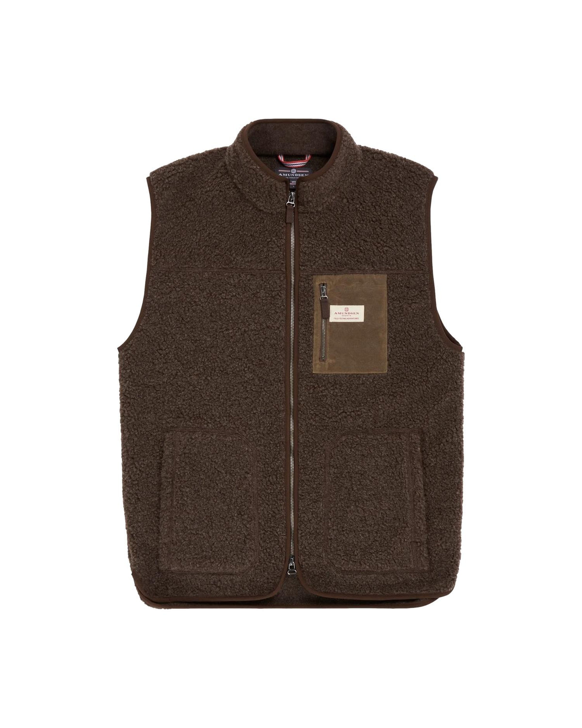 Amundsen Heroes Wool Fleece Vest Mens Vest Mørkebrun