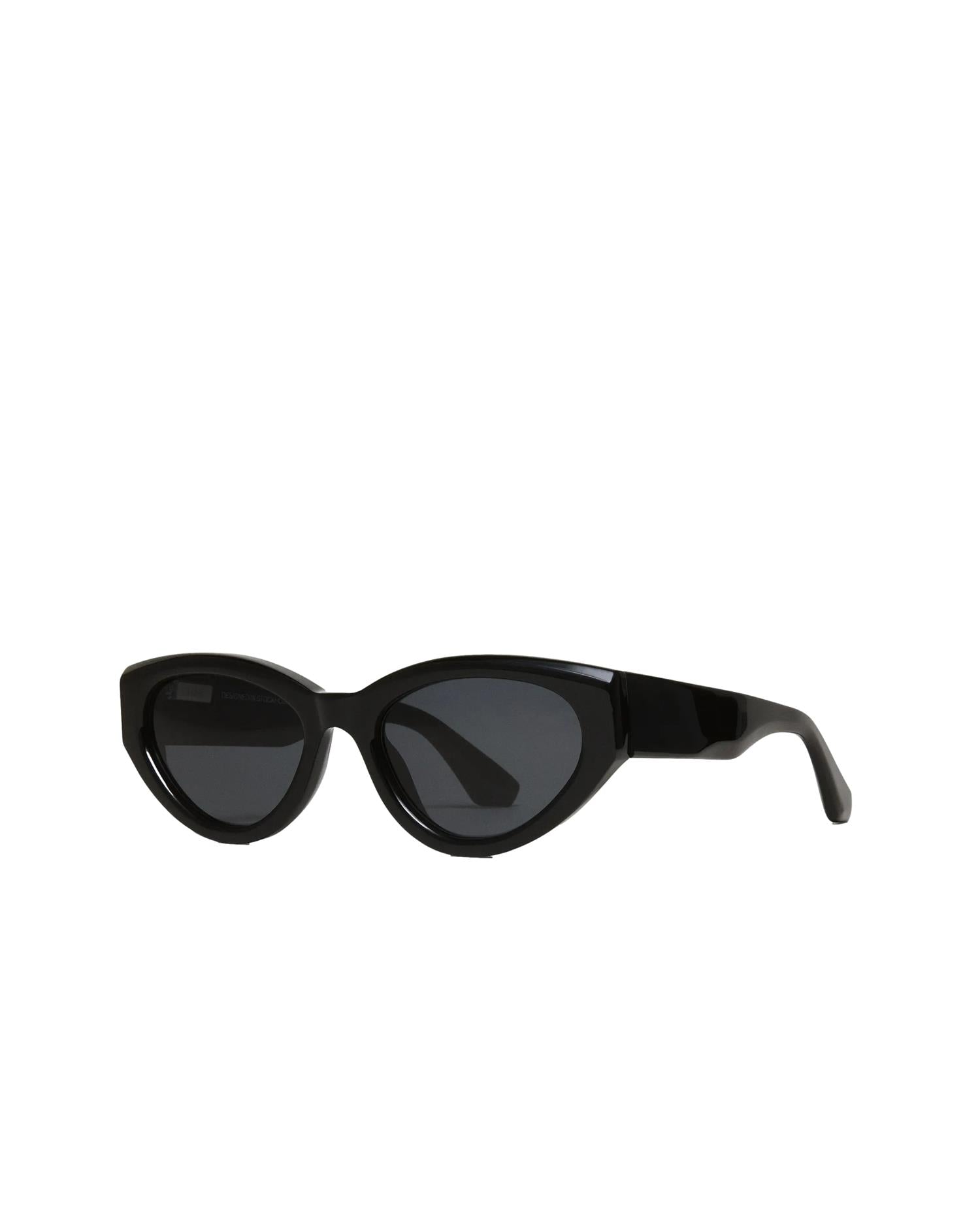 Chimi Eyewear 06 svarte solbriller med runde rammer og mørke glass, stilfulle og moderne for utendørs bruk