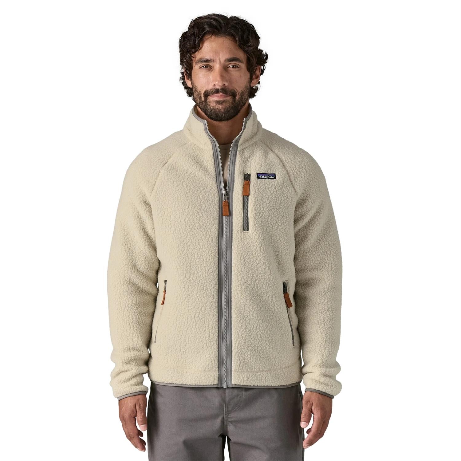Patagonia M Retro Pile JKT Pelican Jakke Lys Beige - modostore.no