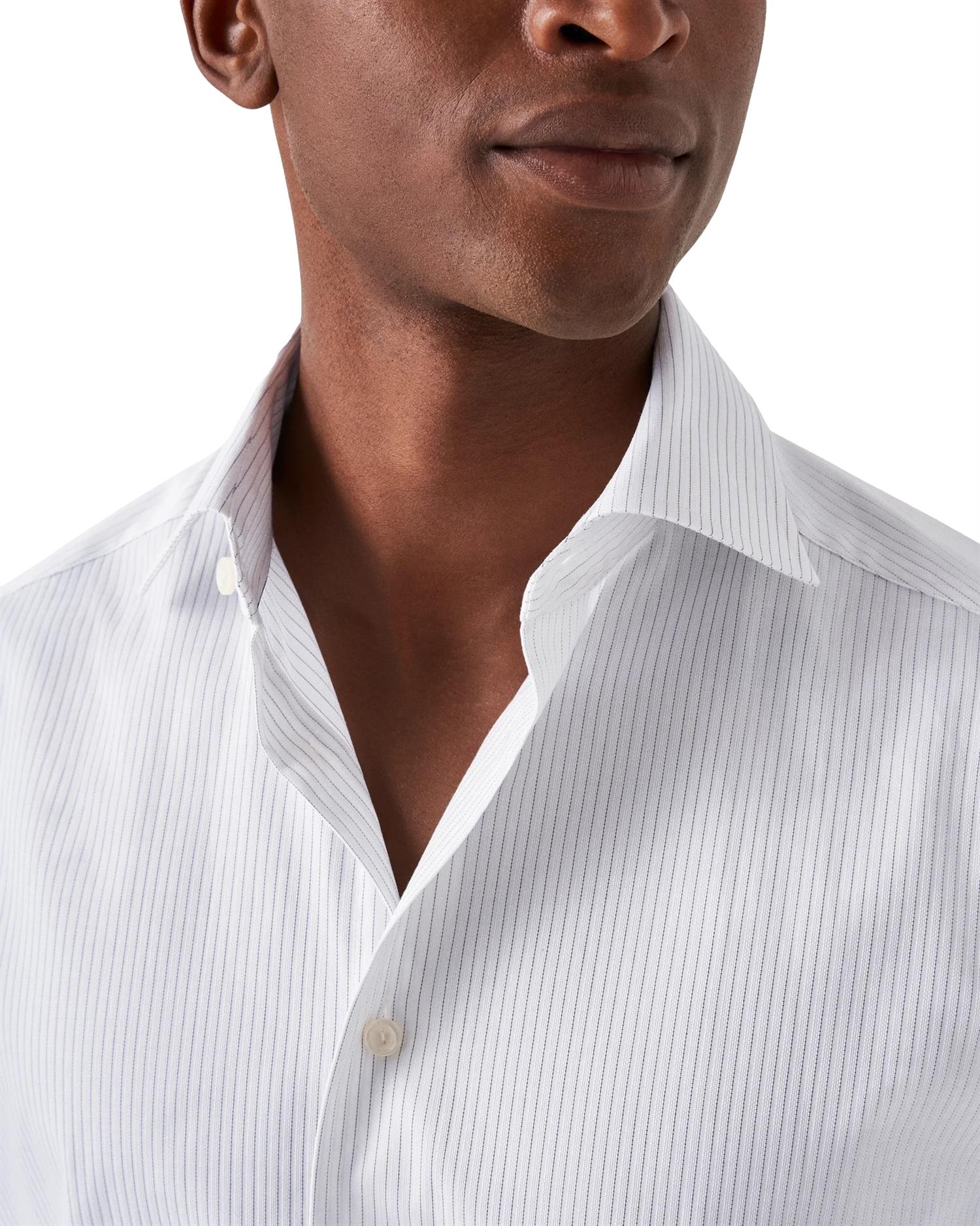 Eton Light Blue Striped Signature Twill Shirt Skjorte Stripet - modostore.no