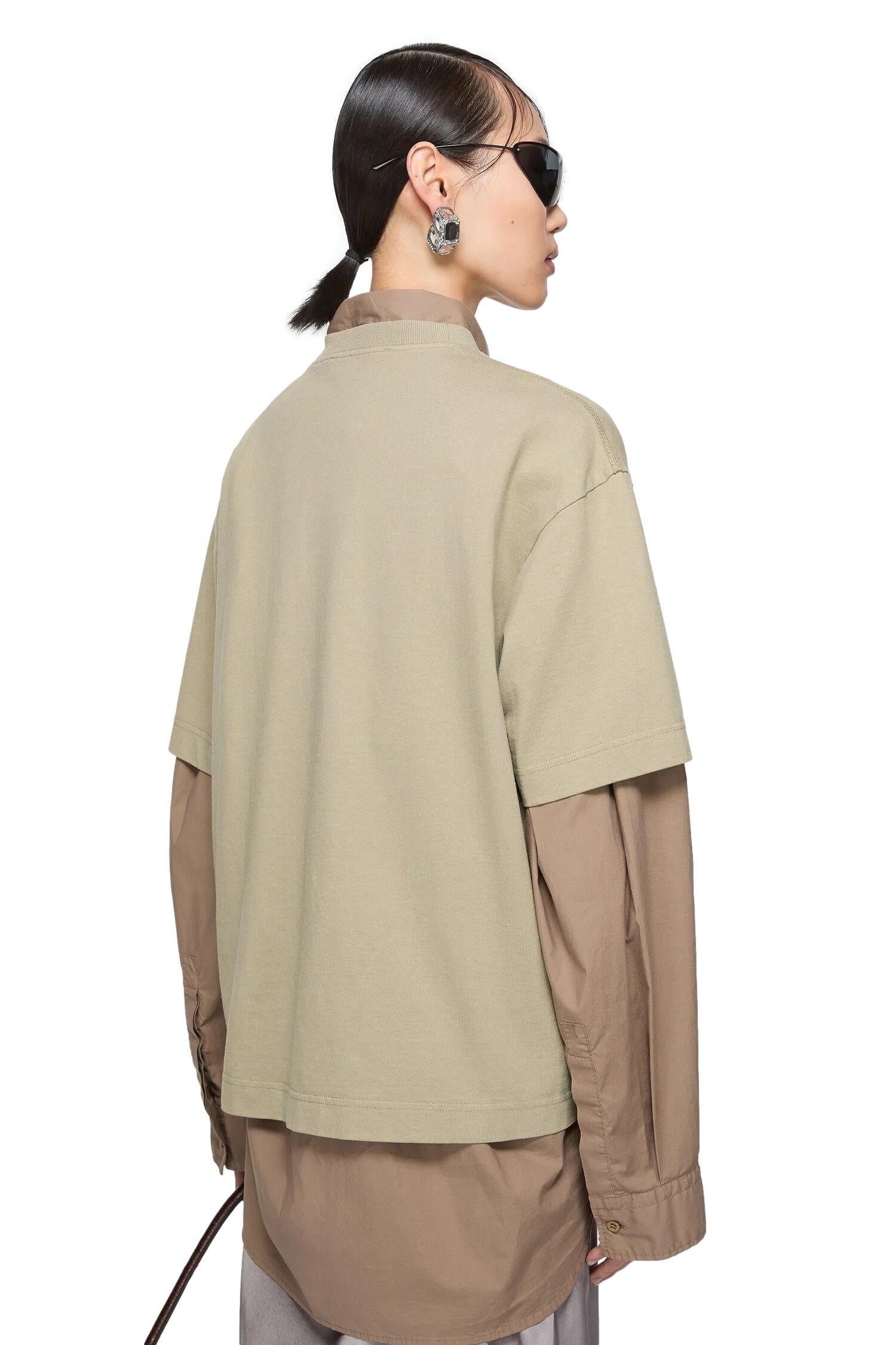 Acne Logo Tee T-shirt Sand - modostore.no