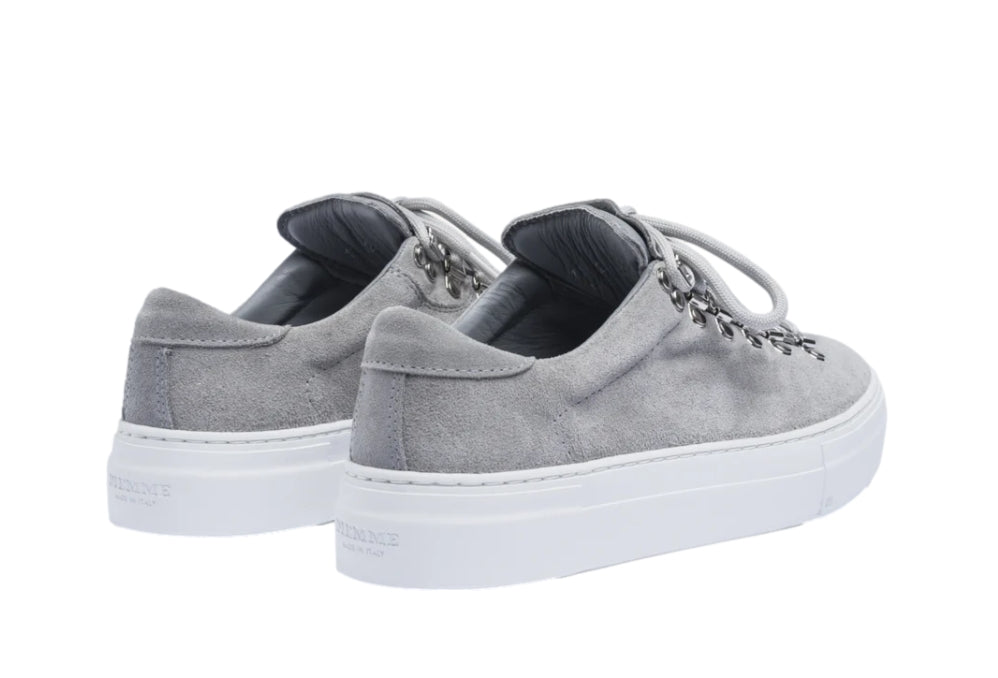 Diemme Marostica Low Platform sko i lysegrå semsket skinn, lave sko med plattform og komfortabel design.