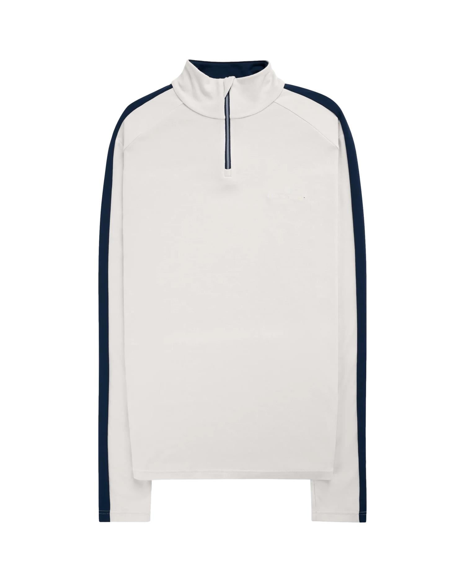 Amundsen 5Mila Half Zip Mens Genser Hvit Og Mørkeblå