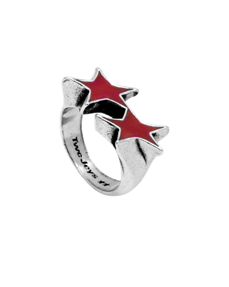 TwoJeys Icon Red Enameled Single Ring Ring Sølv Og Rød - modostore.no