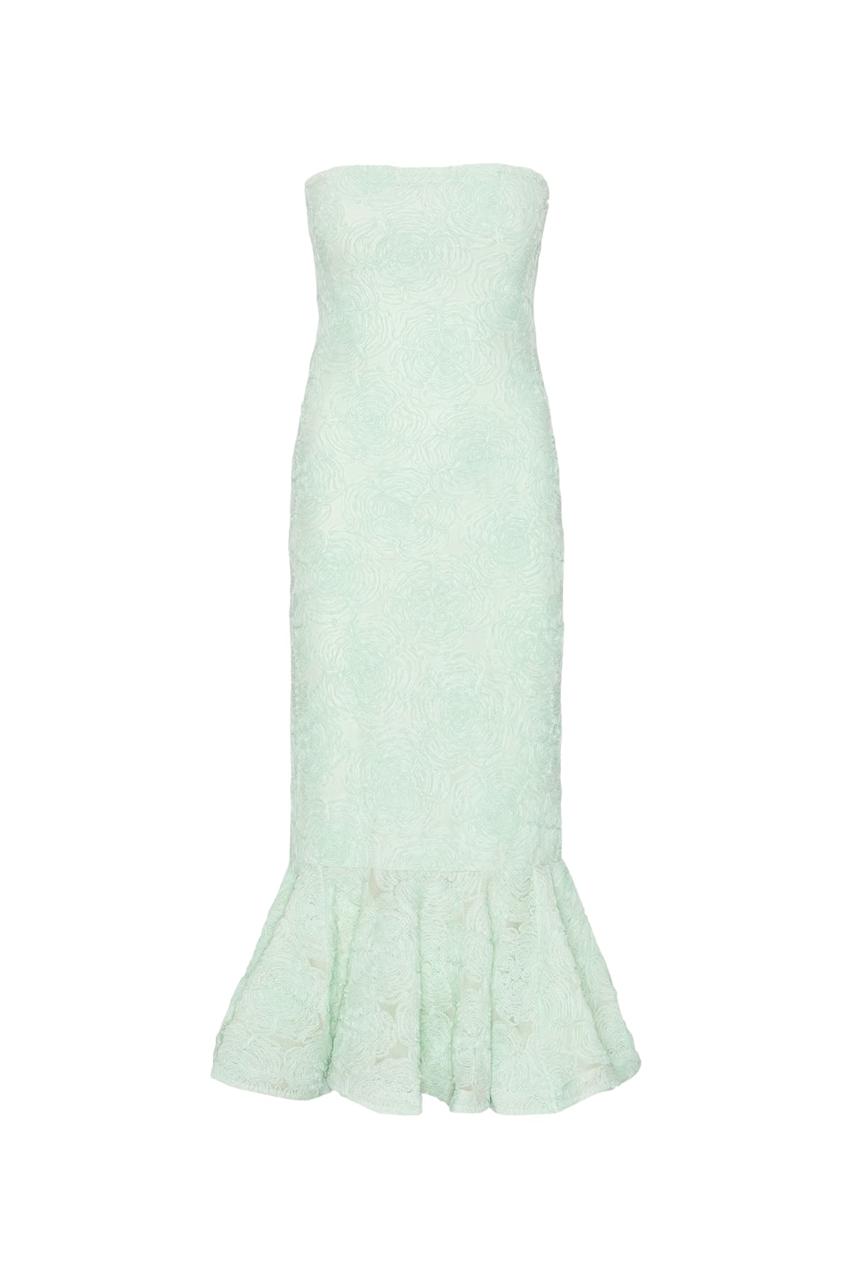 ROTATE Flower Mesh Flounce Dress Kjole Pastellgrønn