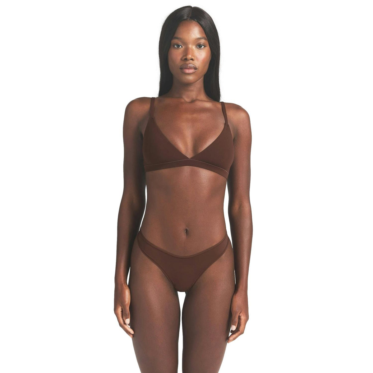 SKIMS Fits Everybody Triangle Bralette Cocoa Undertøy Mørkebrun