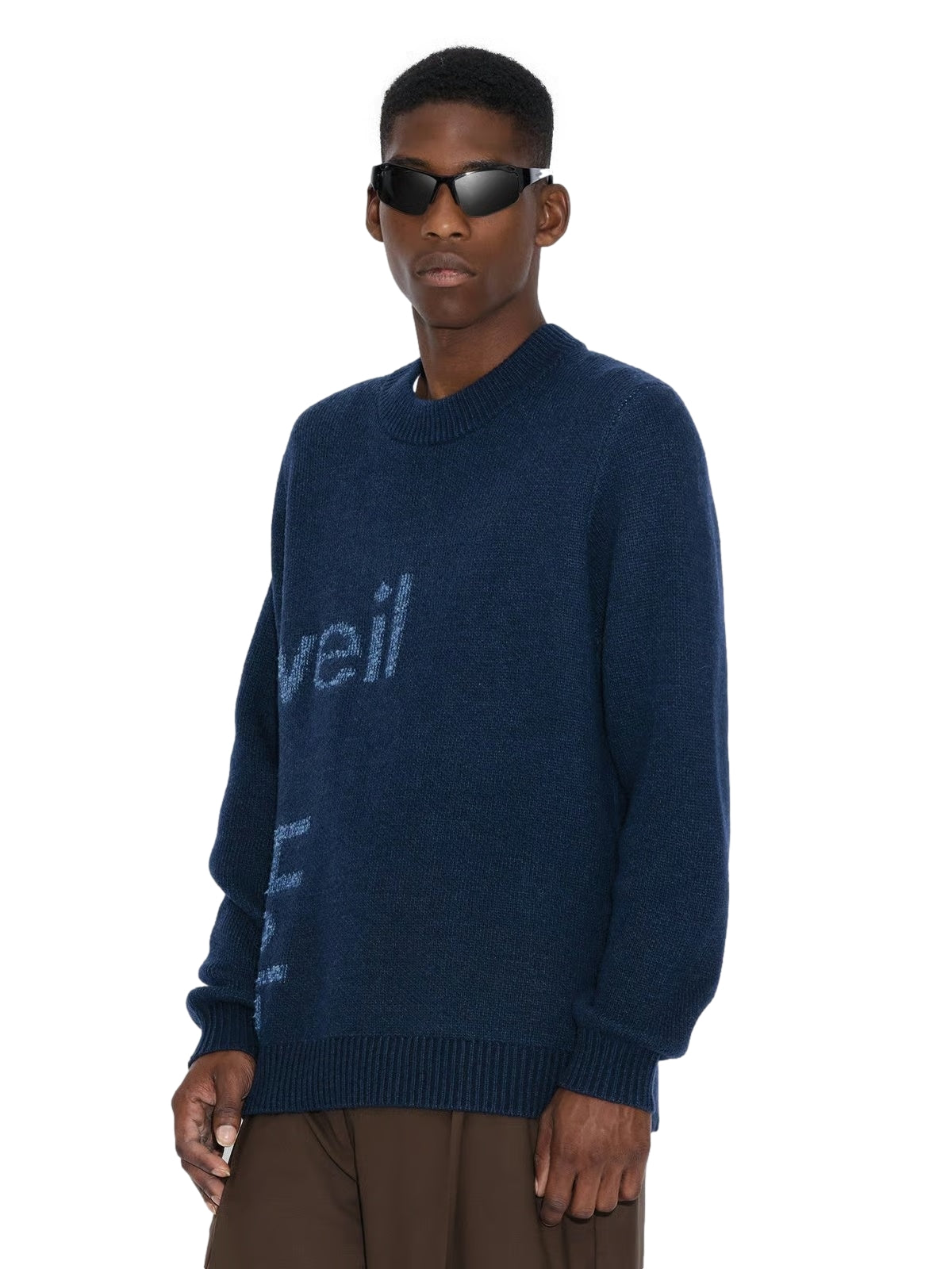 Holzweiler Haza Logo Crew Genser Mørk Blå Melert - modostore.no