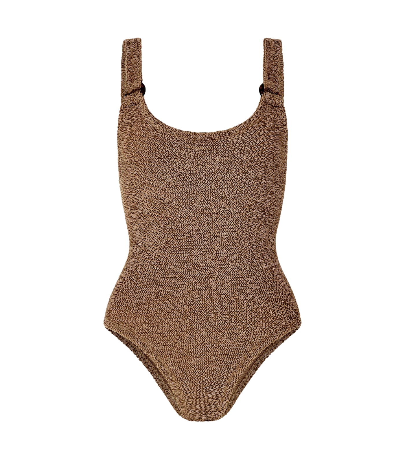 Hunza G Domino Swim Crinkle Badedrakt Brun - modostore.no