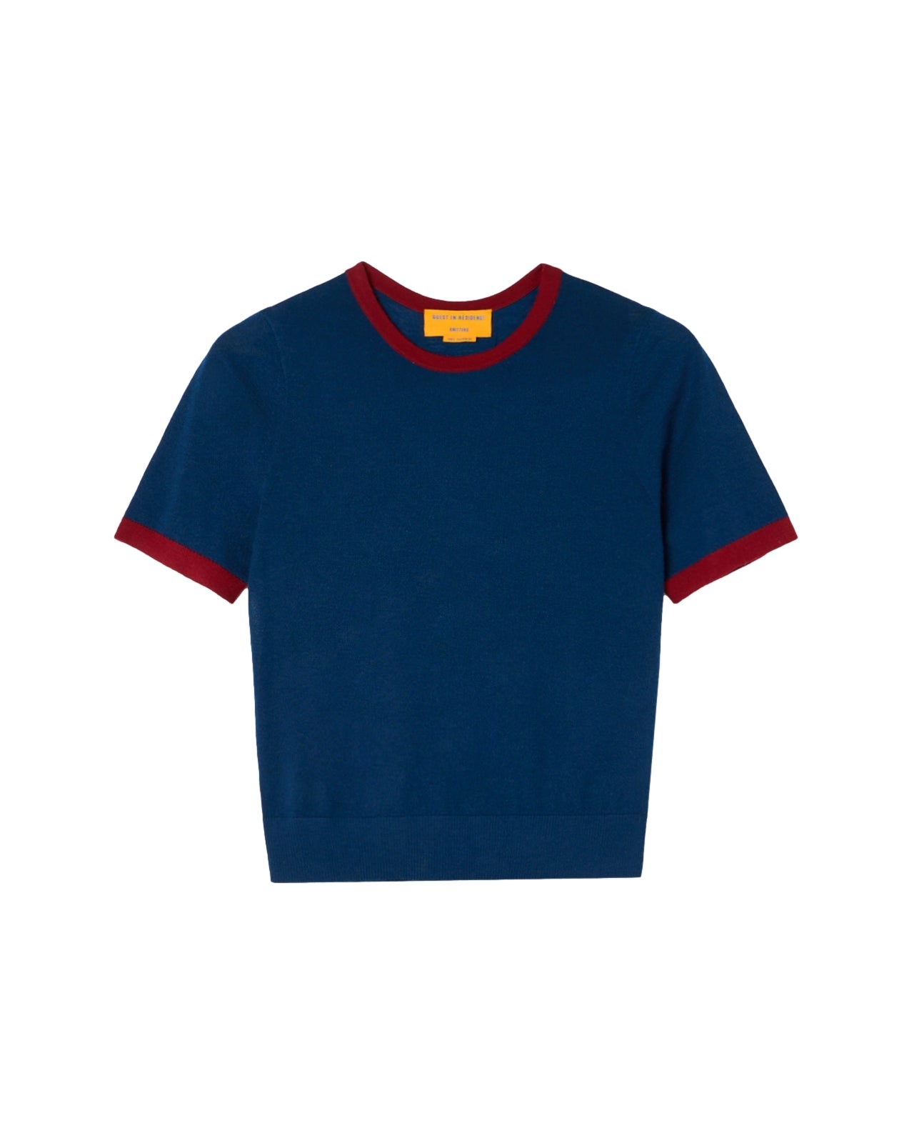 Mørkeblå Guest In Residence Airy Ringer Tee topp med rund hals og korte ermer, casual og behagelig for hverdagsbruk.