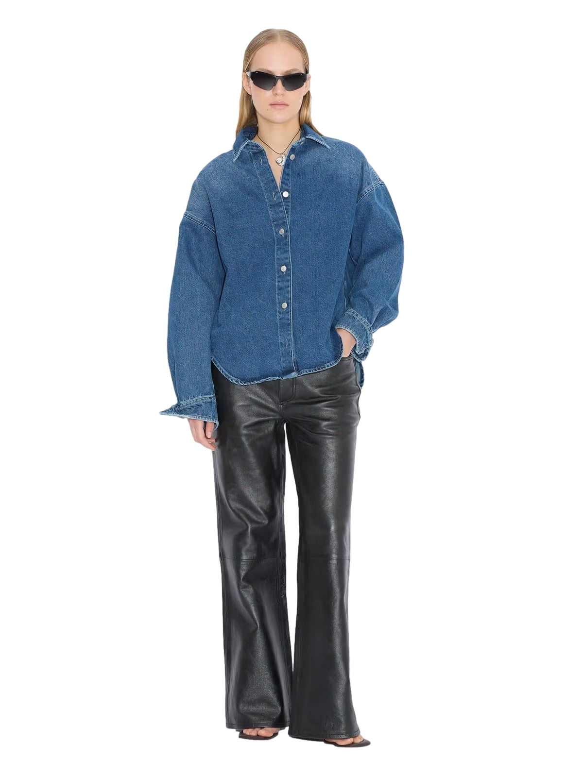 Holzweiler W Relaxed Denim Shirt Skjorte Denim - modostore.no