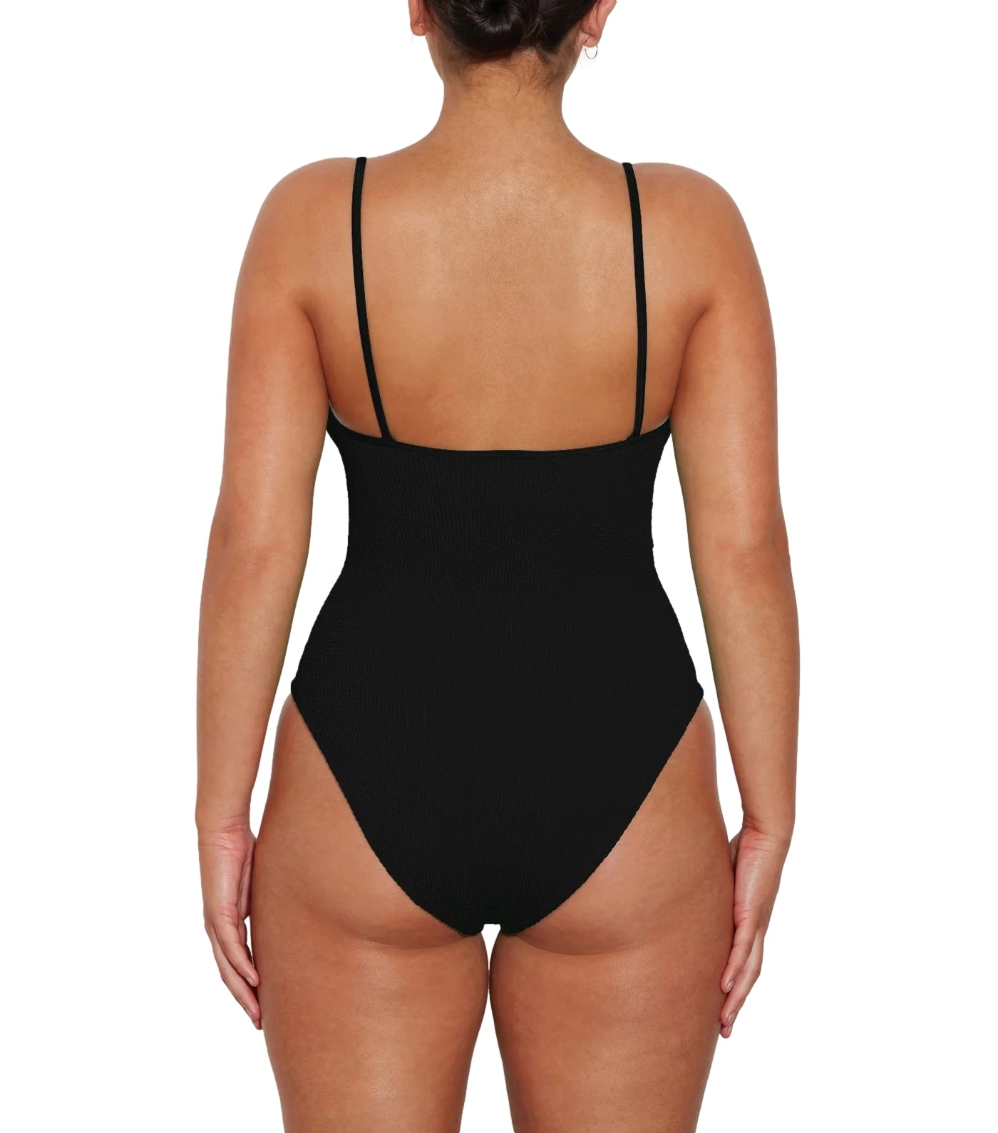 Hunza G Pamela Swim Crinkle Badedrakt Sort - modostore.no