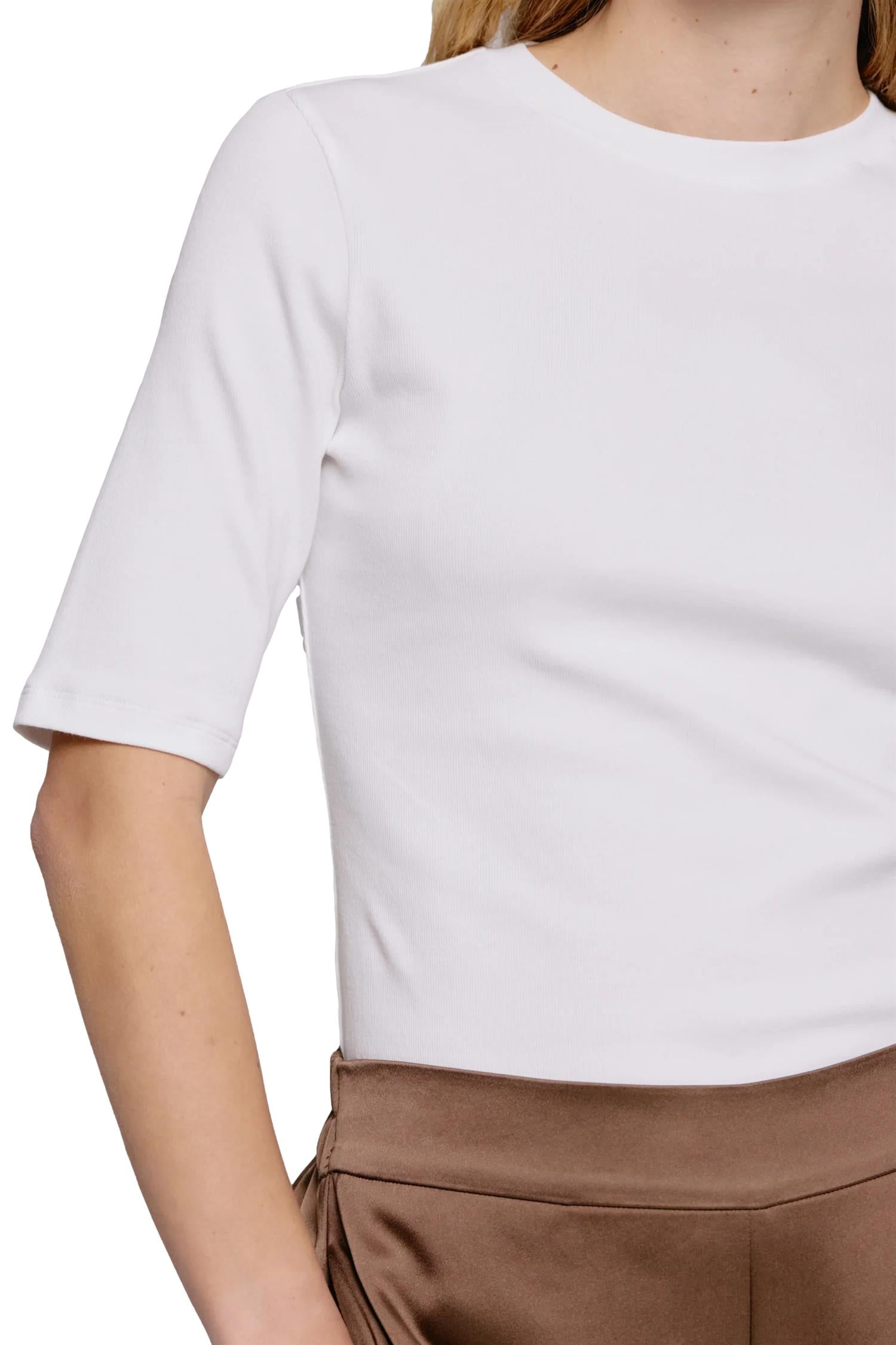Julie Josephine Marianne Rib Tee T-shirt Hvit - modostore.no