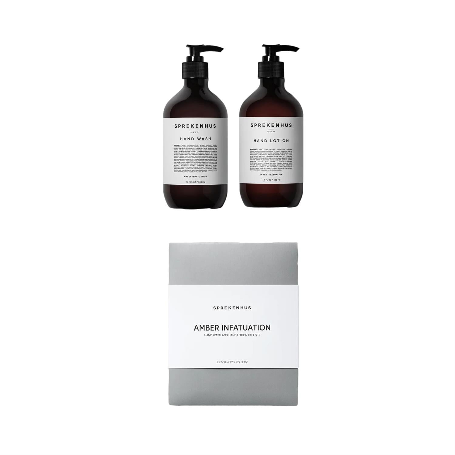 Sprekenhus Hand Wash and Lotion Gift Set - Amber Infatuation Håndsåpe Gjennomsiktig