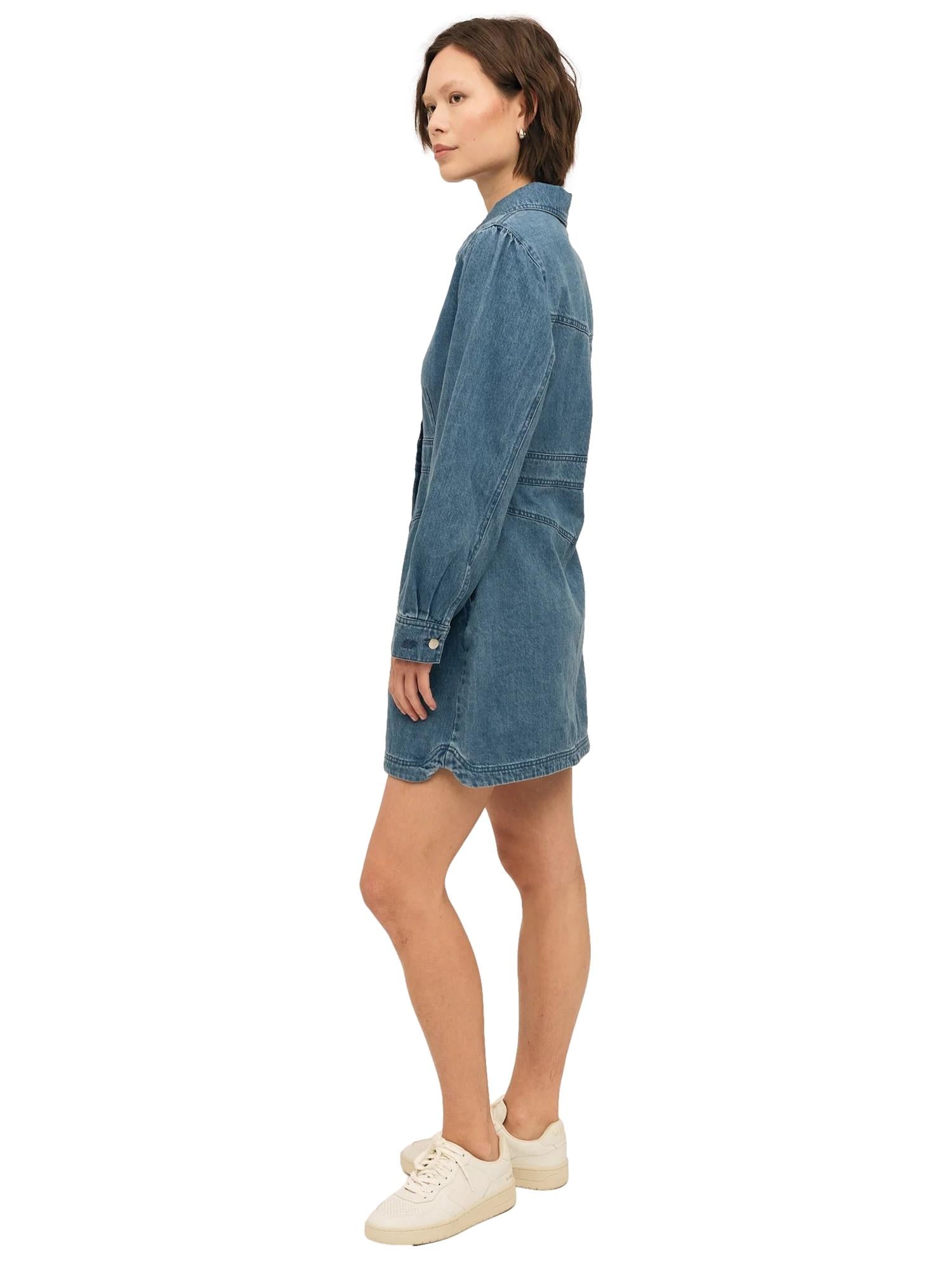 Once Untold Dina Dress Kjole Denim - modostore.no