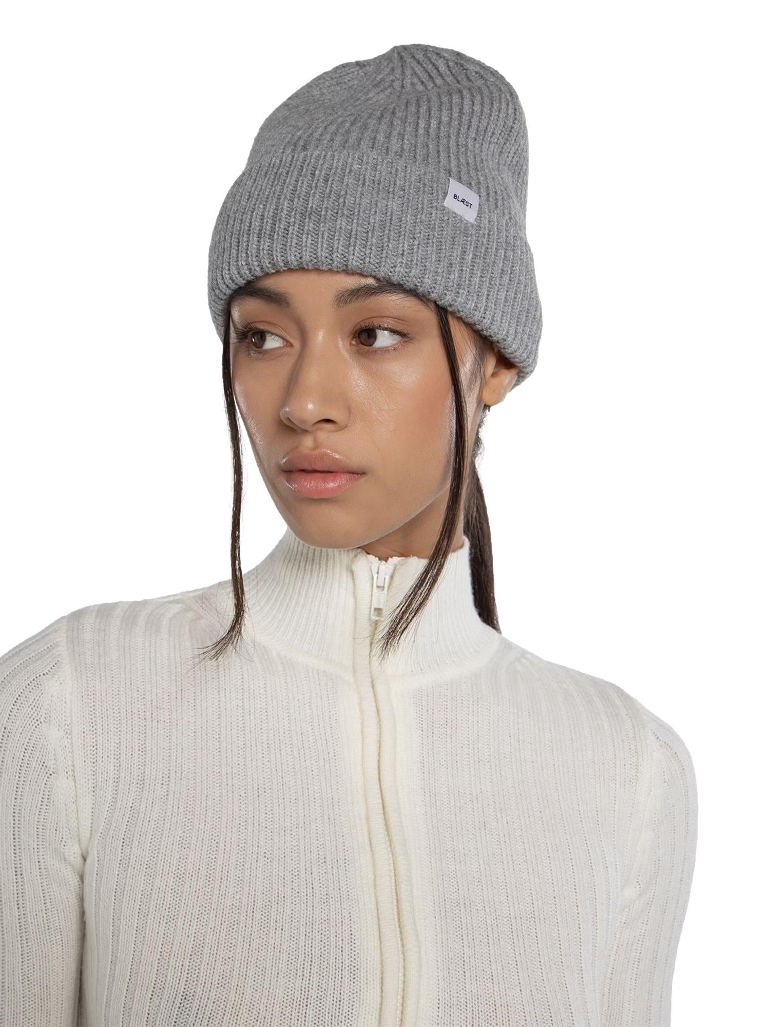 Blæst Beanie Grey Melange Lue Lysegrå - modostore.no