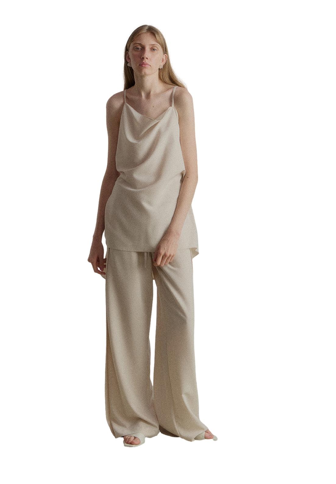 Viktoria Chan Esha Wide Leg Trousers Bukse Beige - modostore.no