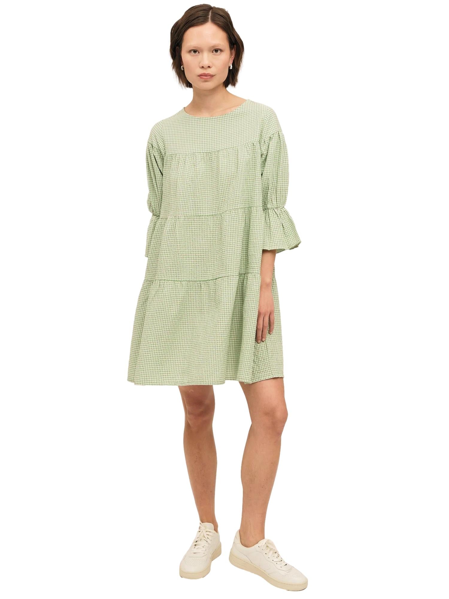 Once Untold Indiana Dress Kjole Hvit Og Grønn - modostore.no