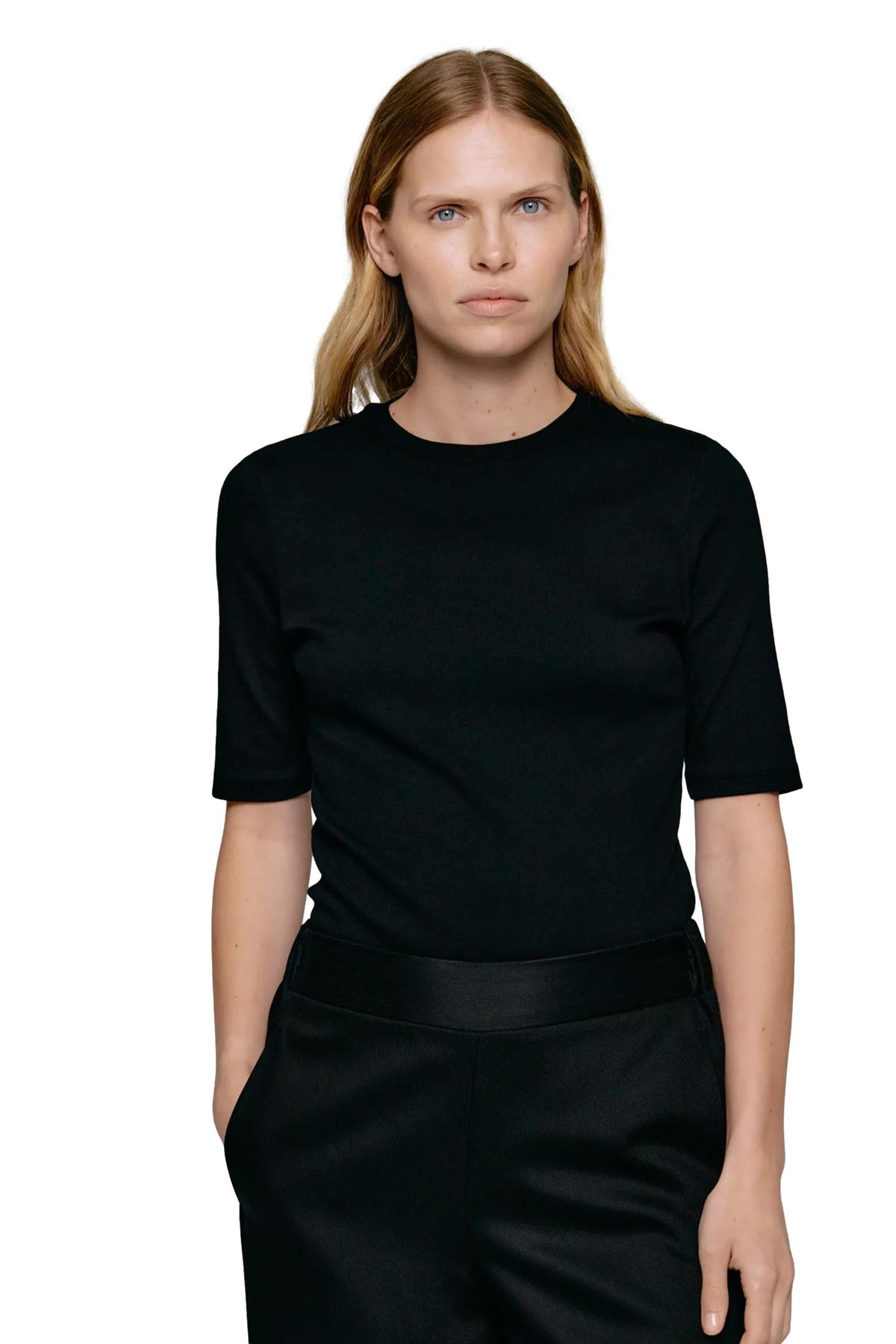 Julie Josephine Marianne Rib Tee T-shirt Sort