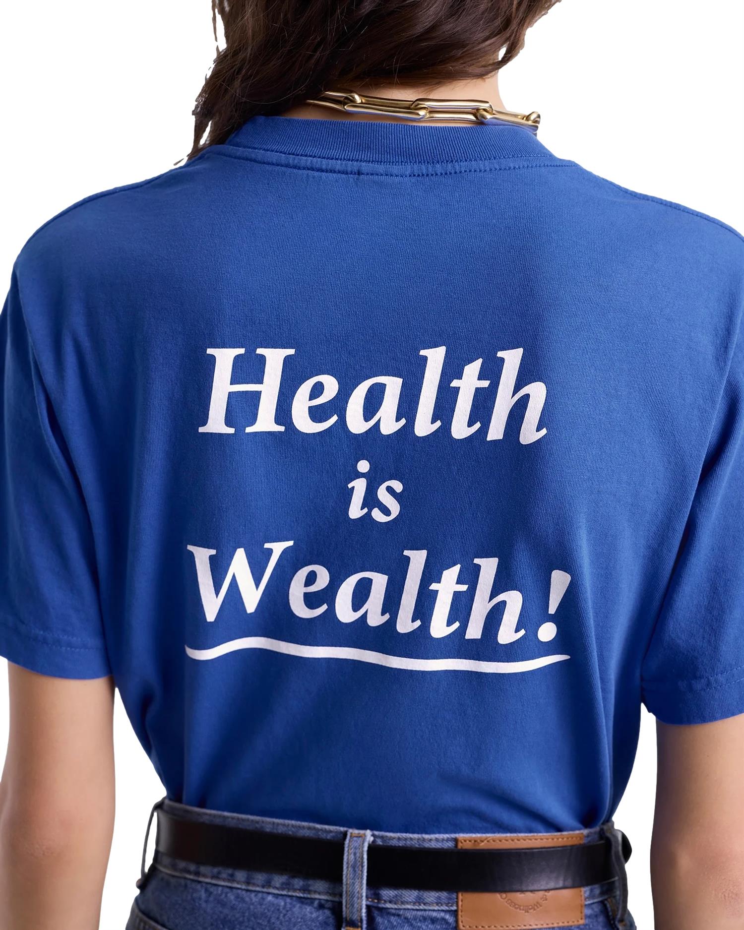 Sporty & Rich Health is Wealth T-Shirt T-shirt Blå - modostore.no