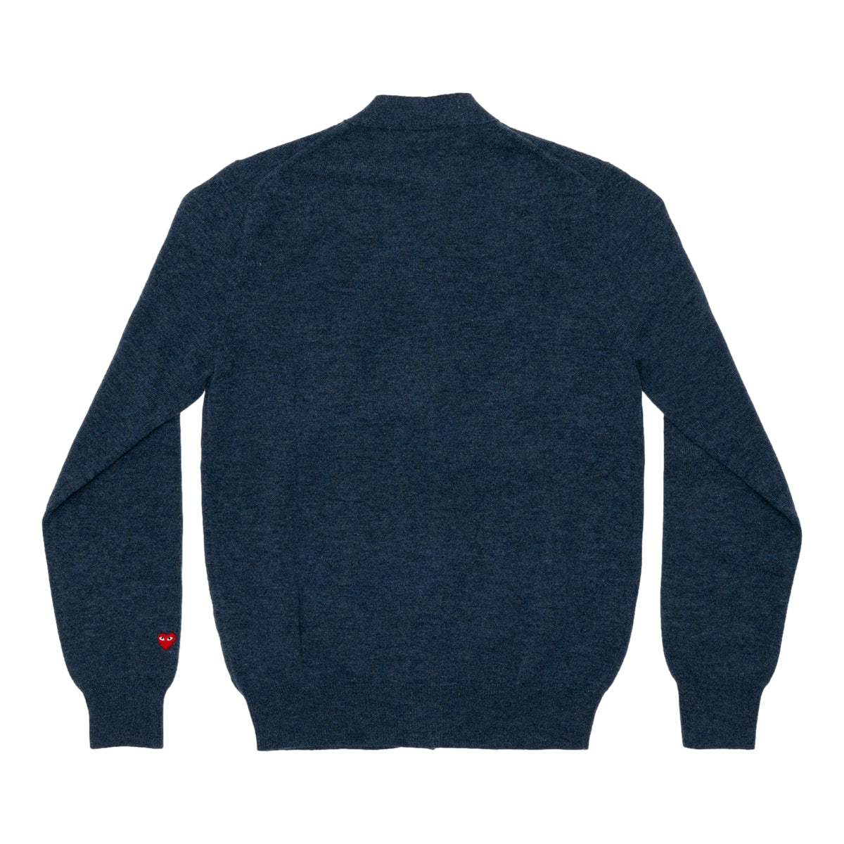 Comme des Garcons Play V-Neck Cardigan Small Emblem Cardigan Melert Blå