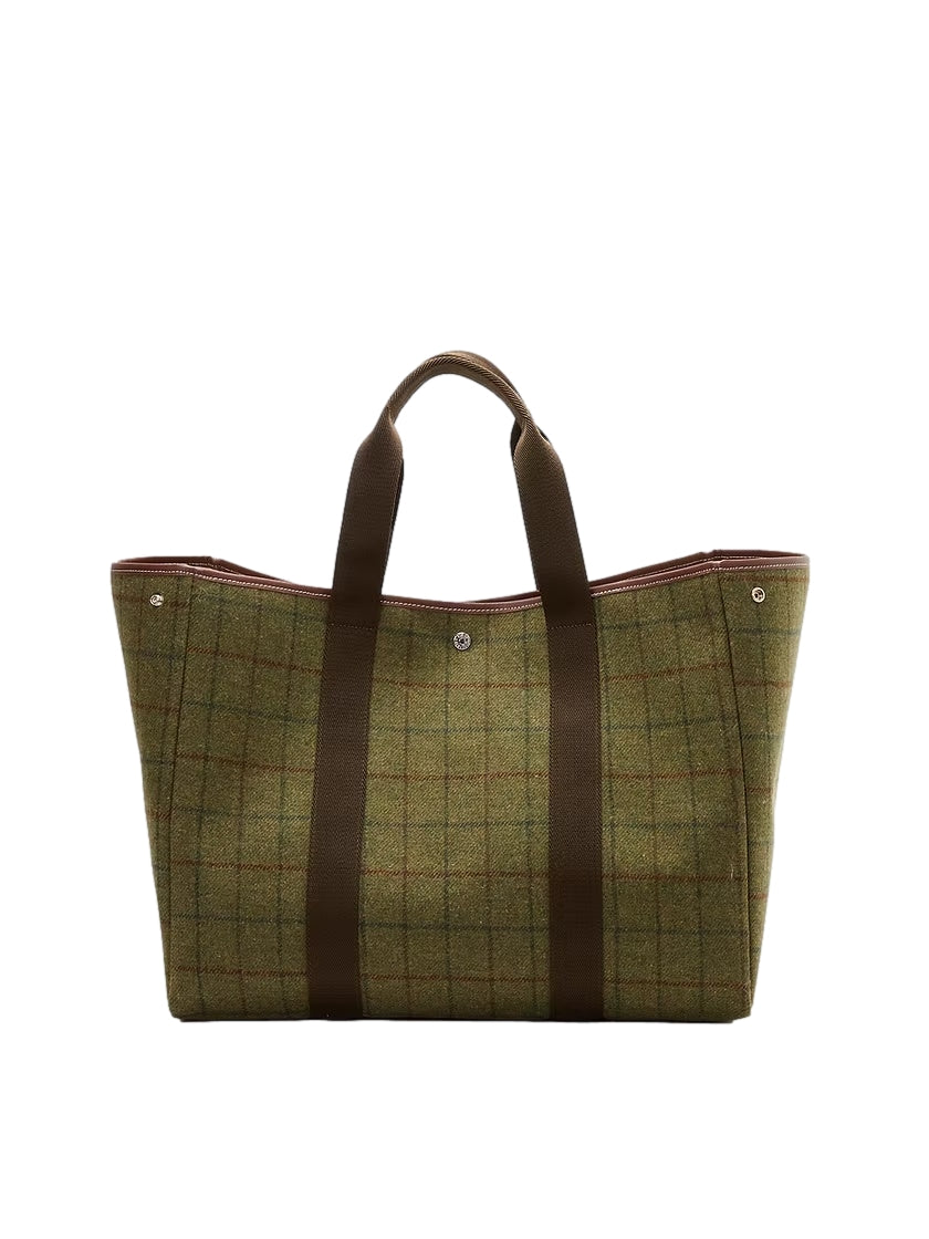 Rue de Verneuil Traversée XL Hunting Tweed Kaki Veske Grønn Mønster - modostore.no