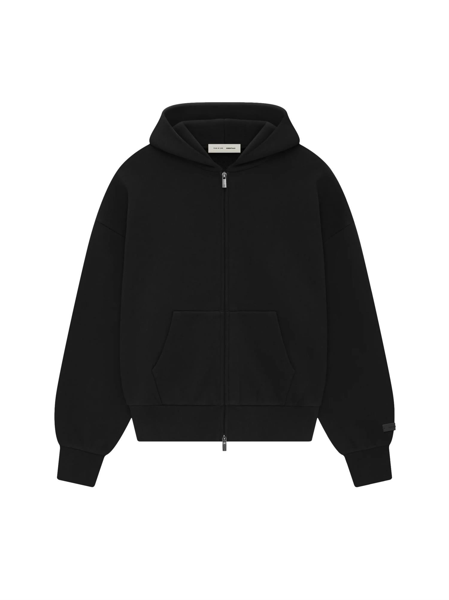 Fear of God Essentials Classic Full Zip-Up Hoodie Hettejakke Sort - modostore.no