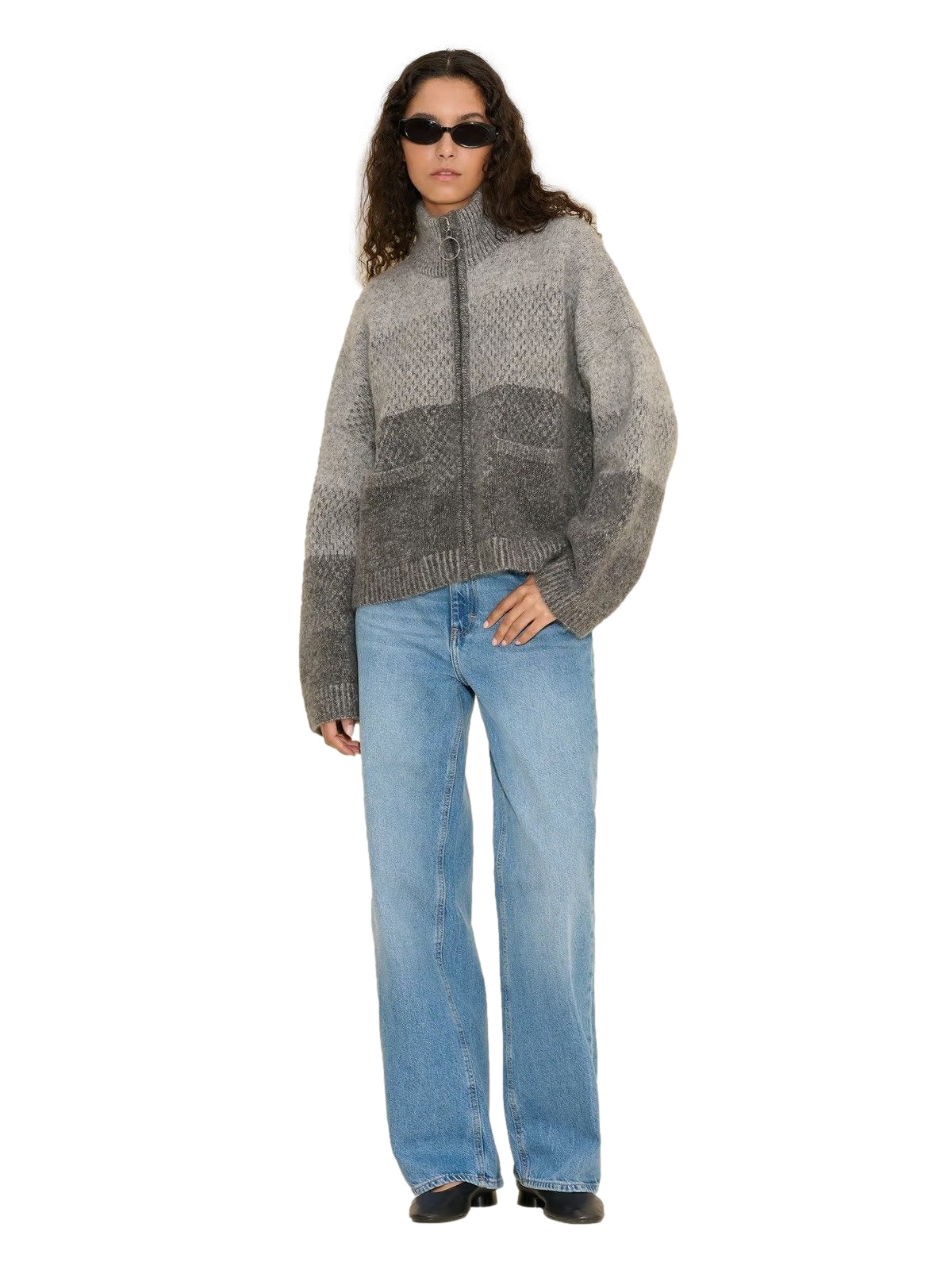 Holzweiler Tine Knit Cardigan Cardigan Grå Mønster - modostore.no