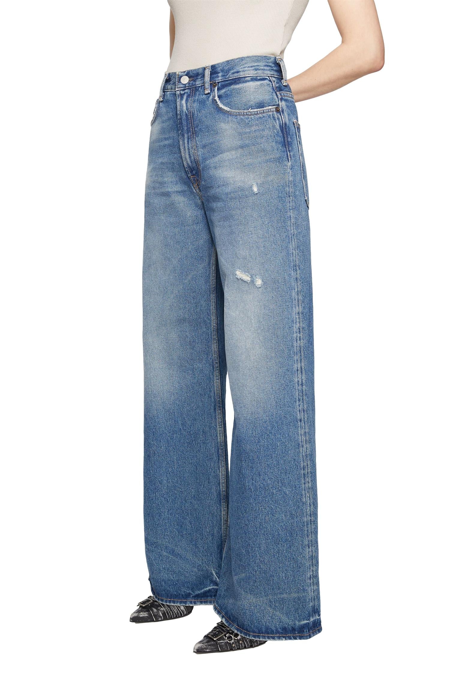 Acne Regular Fit Jeans - 2022F Jeans Blå - modostore.no