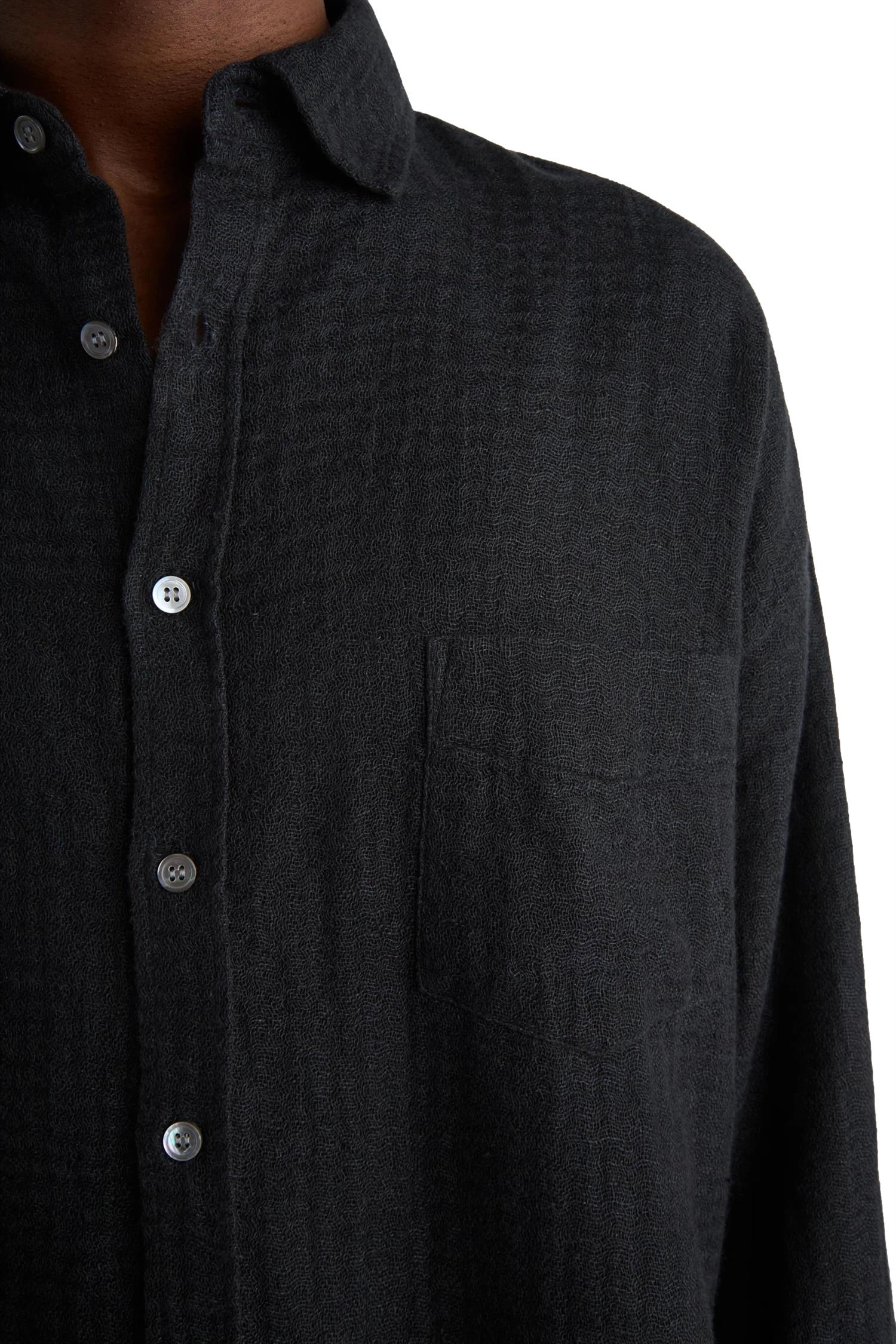 Livid Tim Black Bonded Skjorte Sort - modostore.no