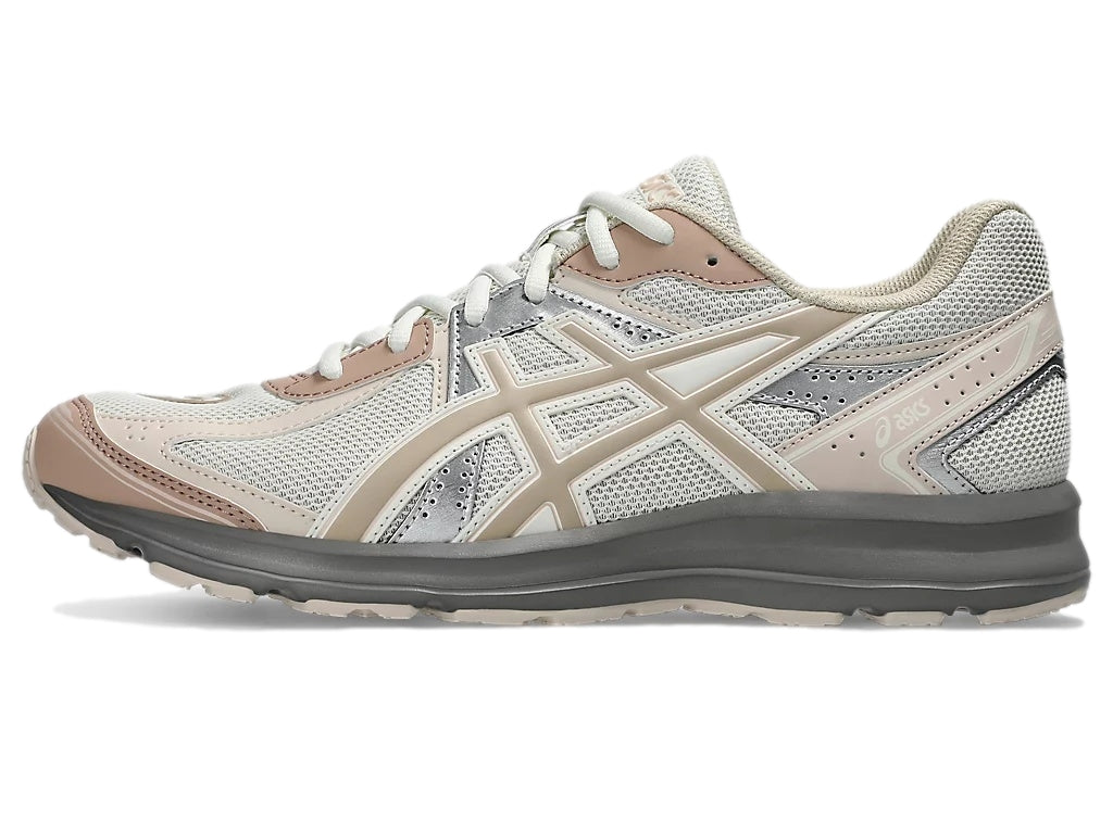 Asics JOG 100S Cream/Feather Grey Sko Rosa Mønster - modostore.no