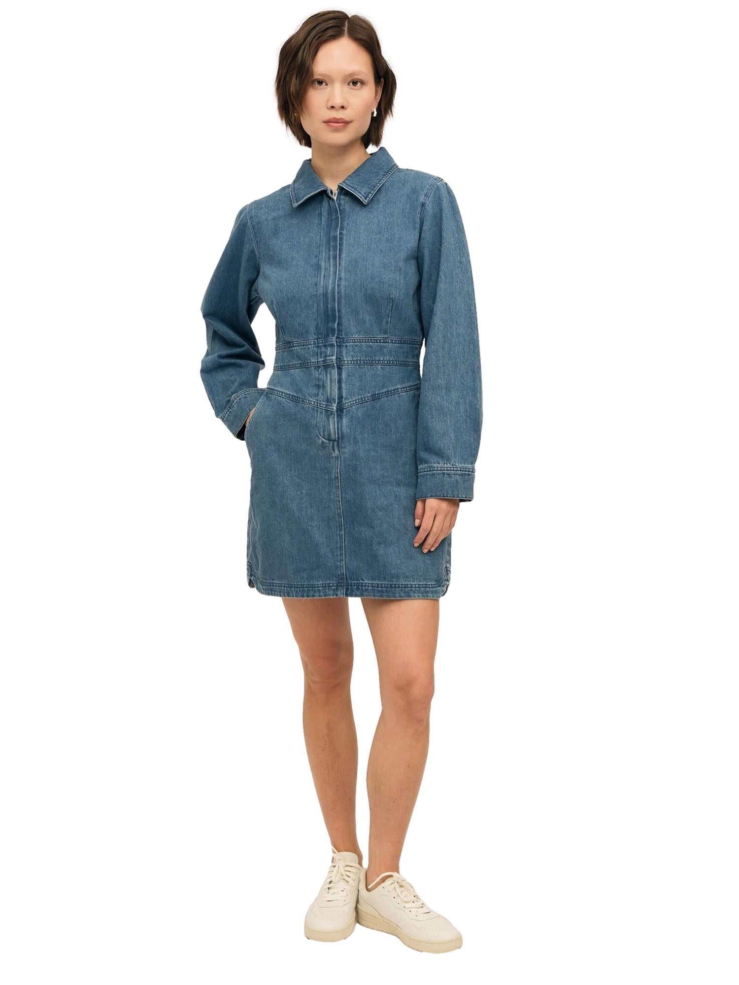 Once Untold Dina Dress Kjole Denim - modostore.no