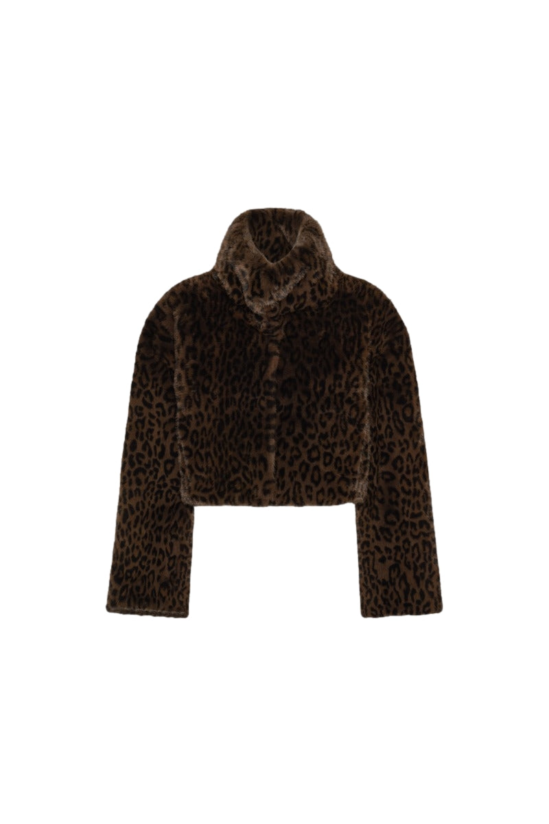 ROTATE Faux Fur Crop Jacket Jakke Leo