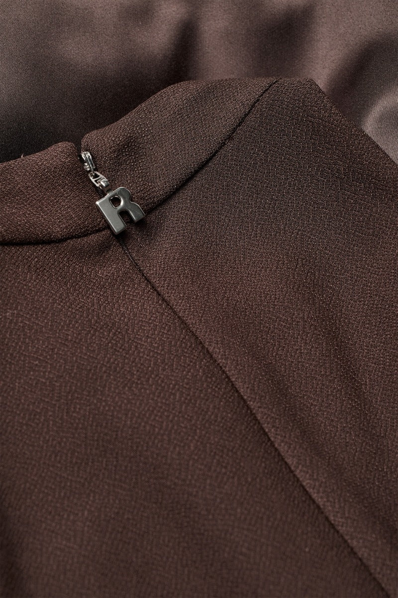 ROTATE Mini Peplum Dress Kjole Mørkebrun